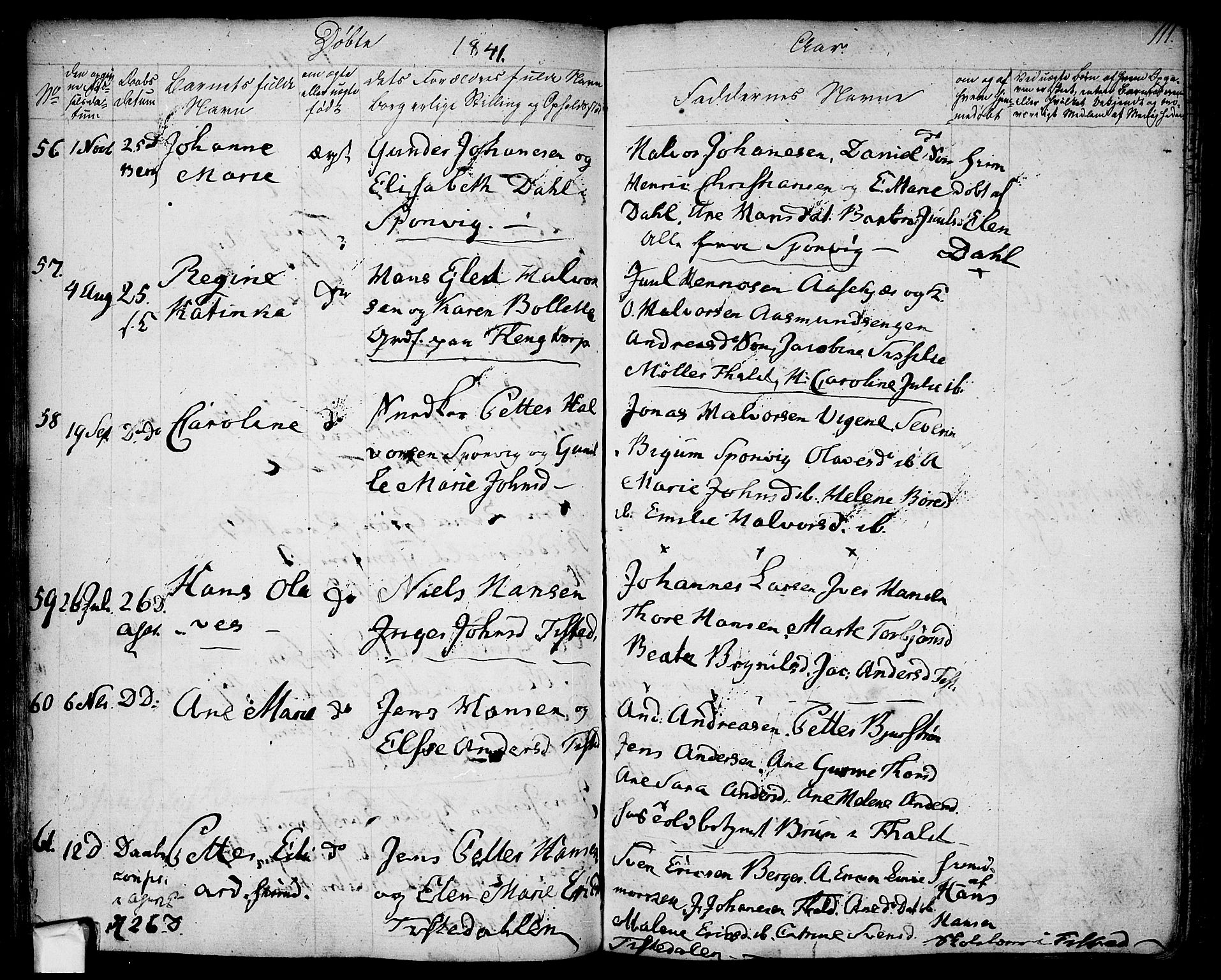 Berg prestekontor Kirkebøker, AV/SAO-A-10902/F/Fa/L0003: Parish register (official) no. I 3, 1832-1842, p. 111