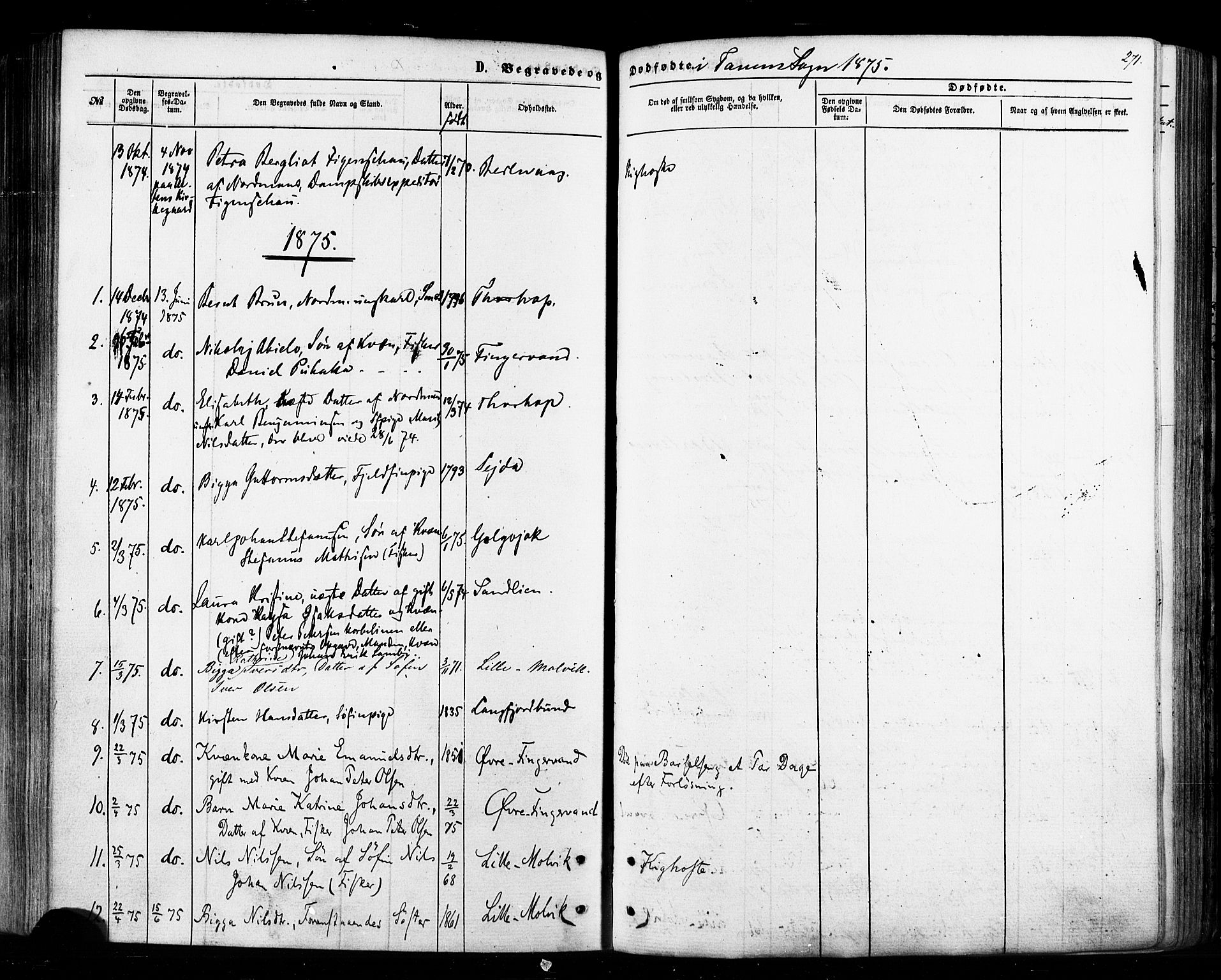 Tana sokneprestkontor, SATØ/S-1334/H/Ha/L0002kirke: Parish register (official) no. 2 /1, 1861-1877, p. 271