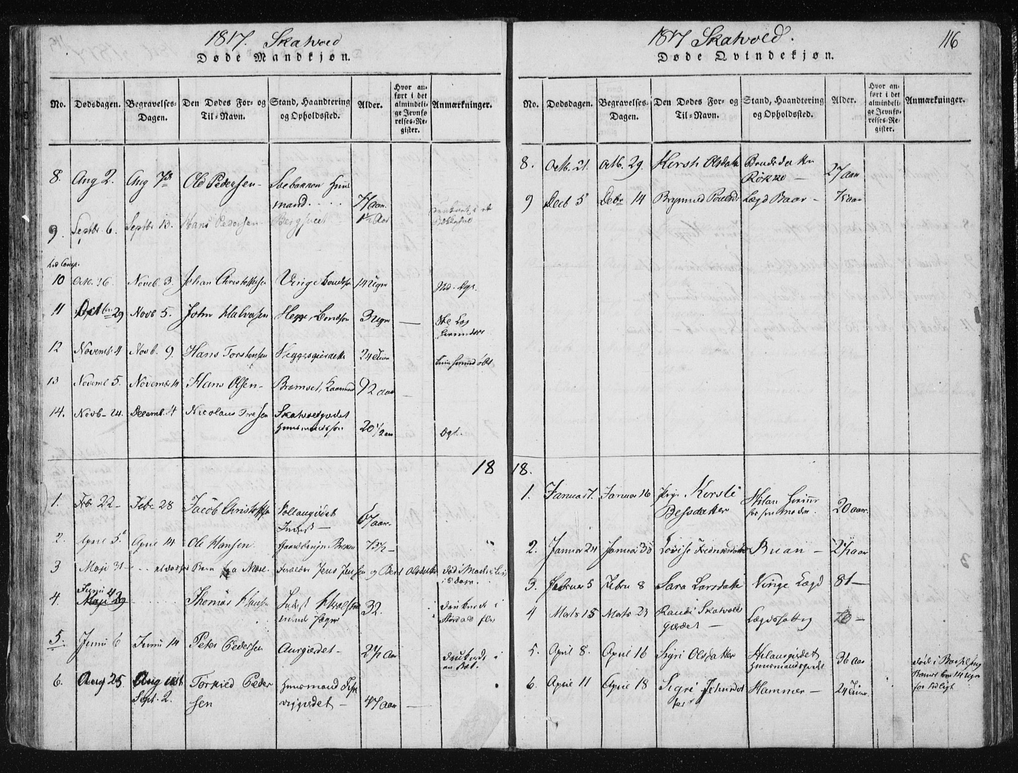 Ministerialprotokoller, klokkerbøker og fødselsregistre - Nord-Trøndelag, AV/SAT-A-1458/709/L0061: Parish register (official) no. 709A08 /2, 1815-1819, p. 116