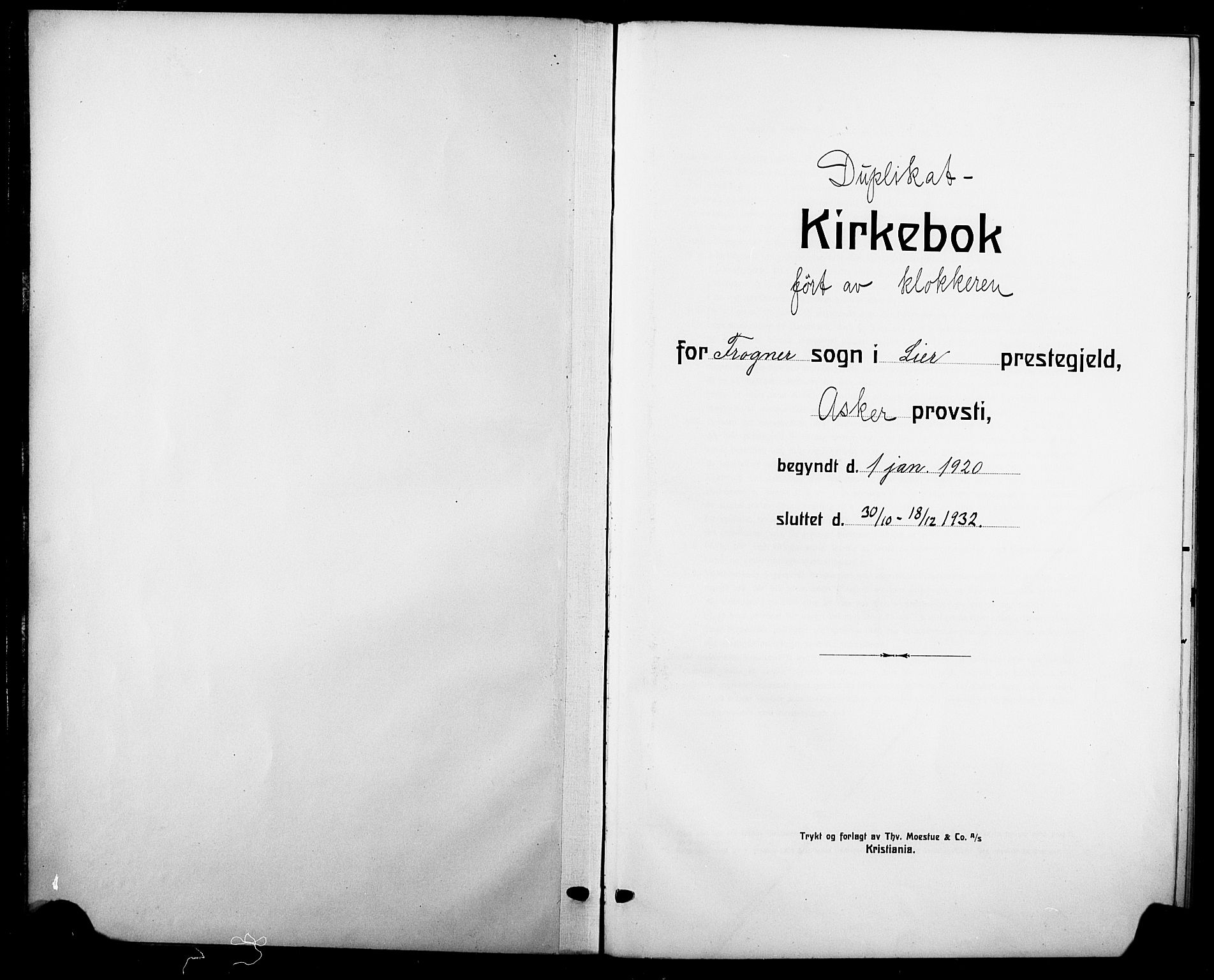 Lier kirkebøker, SAKO/A-230/G/Gb/L0004: Parish register (copy) no. II 4, 1920-1932