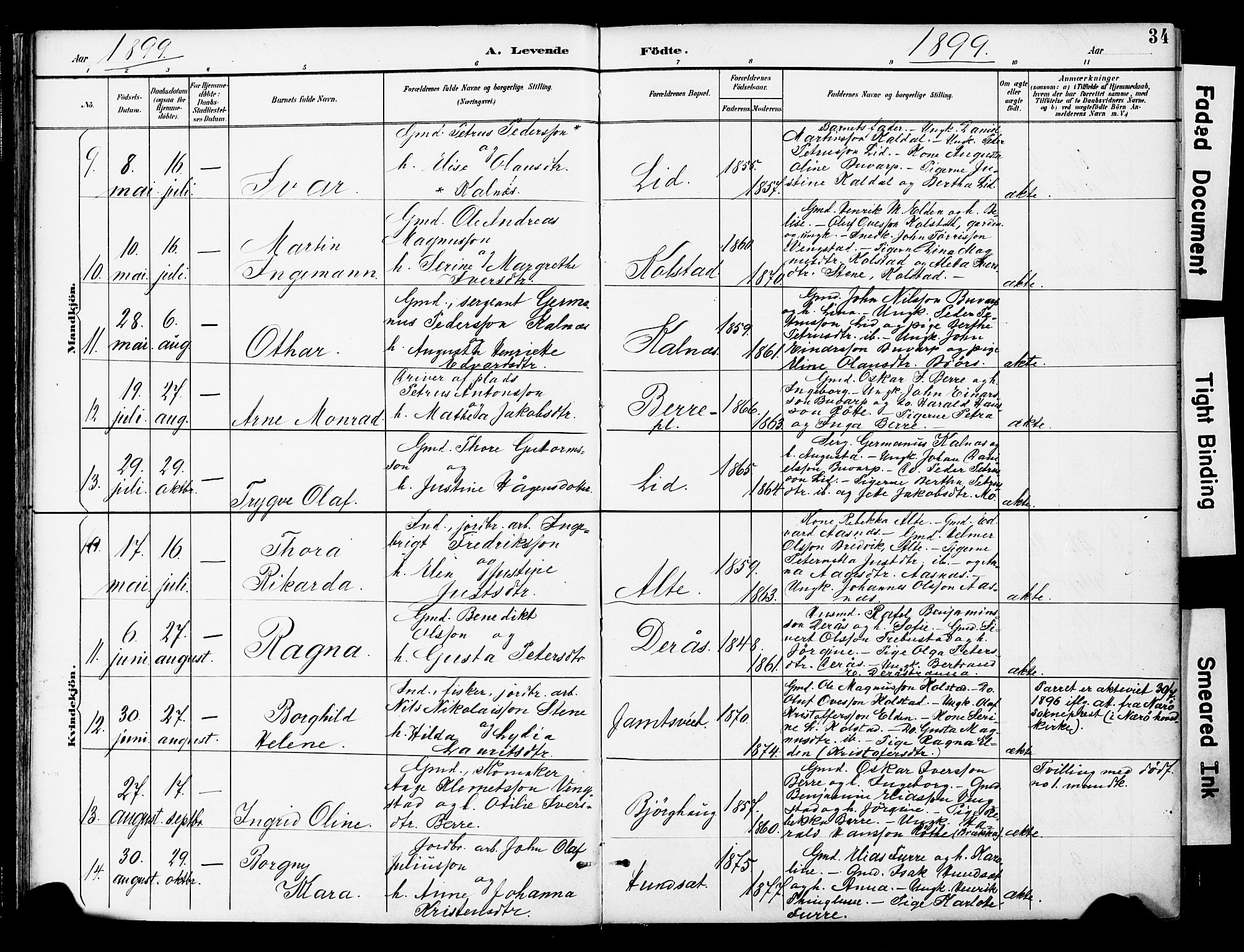 Ministerialprotokoller, klokkerbøker og fødselsregistre - Nord-Trøndelag, AV/SAT-A-1458/742/L0409: Parish register (official) no. 742A02, 1891-1905, p. 34