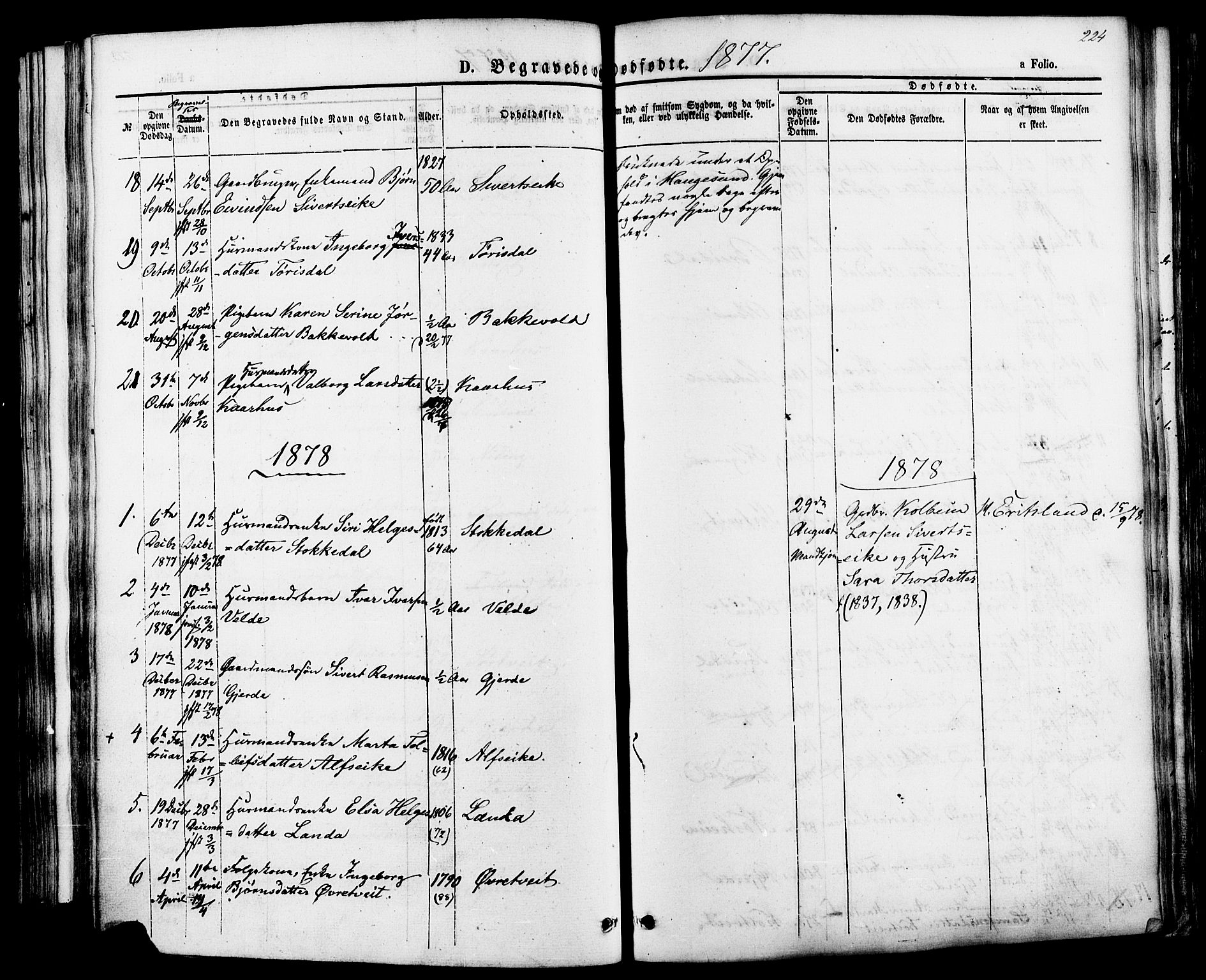 Skjold sokneprestkontor, AV/SAST-A-101847/H/Ha/Haa/L0007: Parish register (official) no. A 7, 1857-1882, p. 224