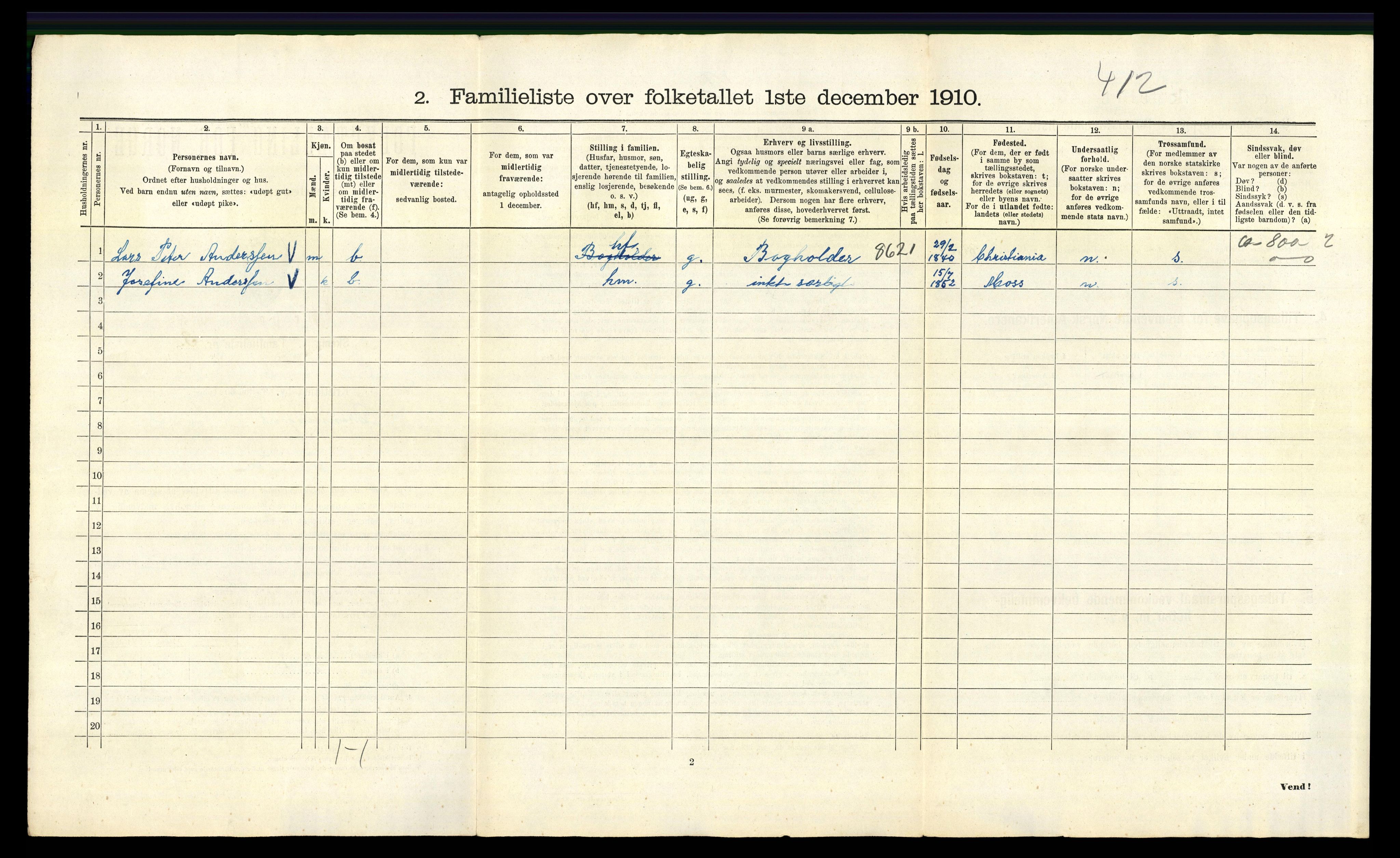 RA, 1910 census for Kristiania, 1910, p. 17682