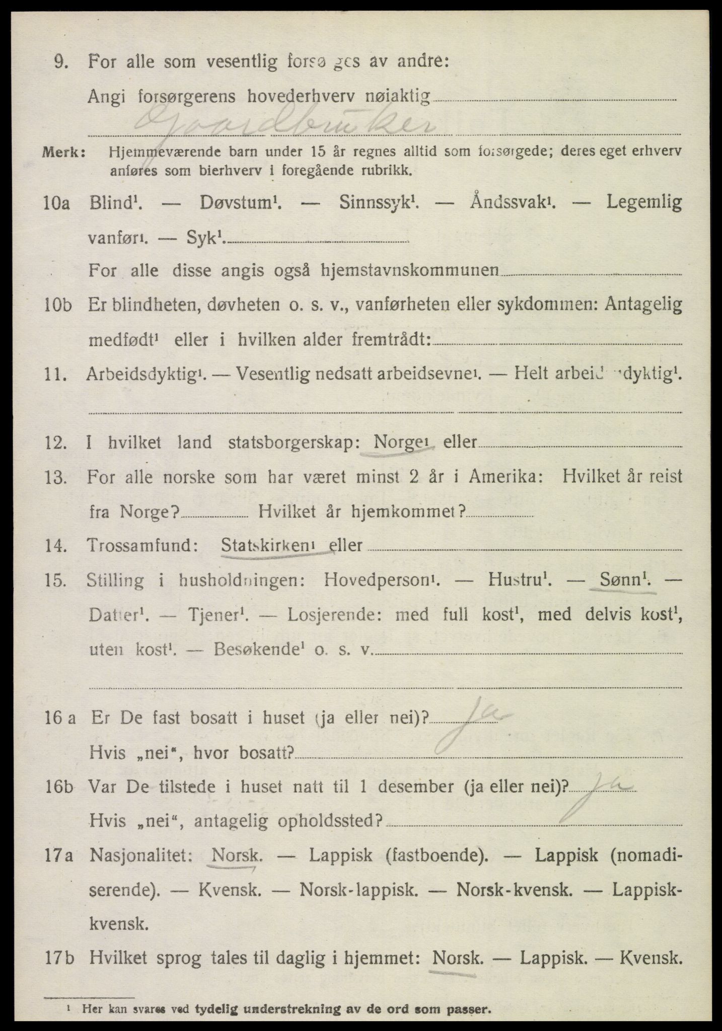 SAT, 1920 census for Kolvereid, 1920, p. 1548