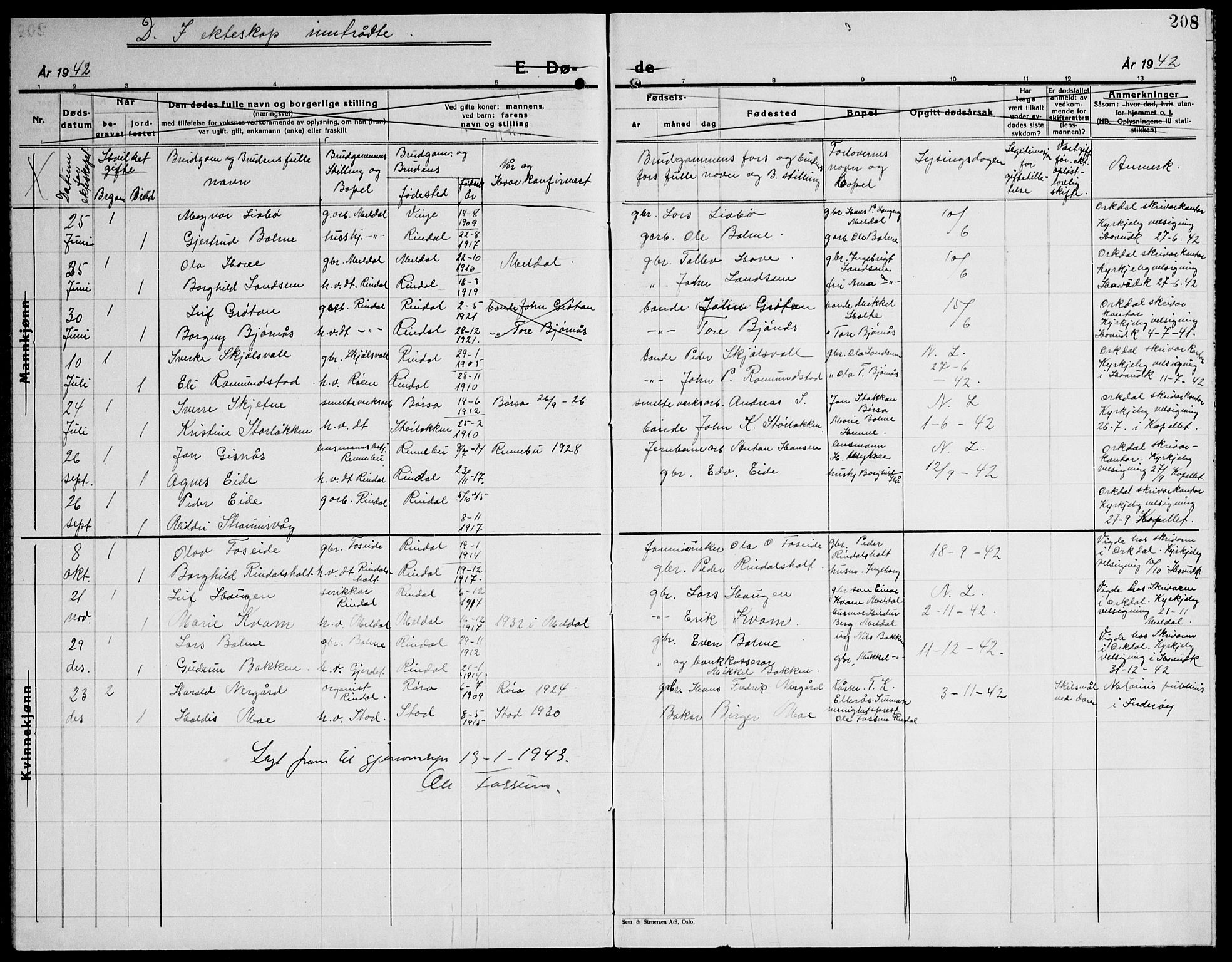 Ministerialprotokoller, klokkerbøker og fødselsregistre - Møre og Romsdal, AV/SAT-A-1454/598/L1080: Parish register (copy) no. 598C05, 1927-1944, p. 208