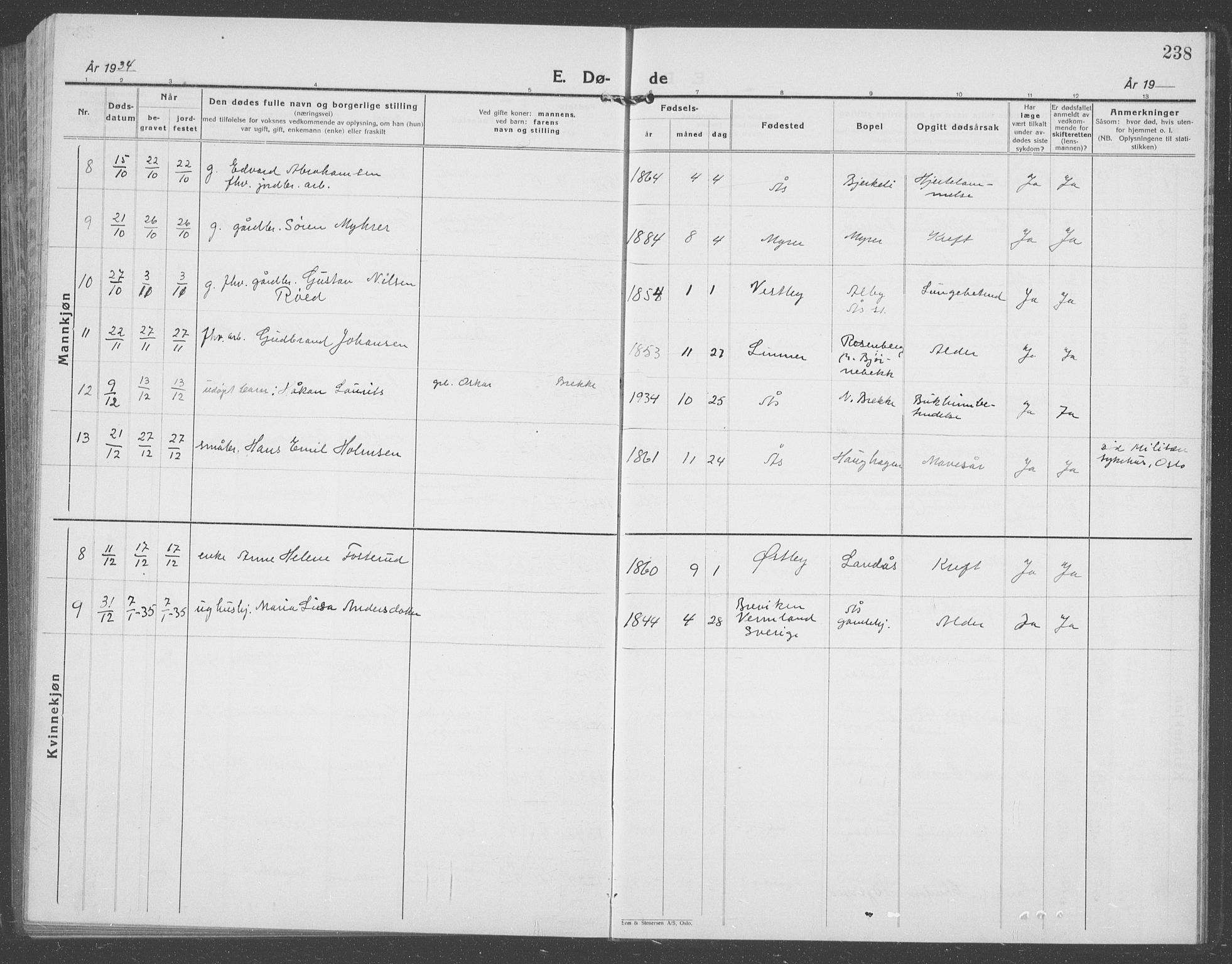 Ås prestekontor Kirkebøker, AV/SAO-A-10894/G/Ga/L0006: Parish register (copy) no. I 6, 1925-1940, p. 238