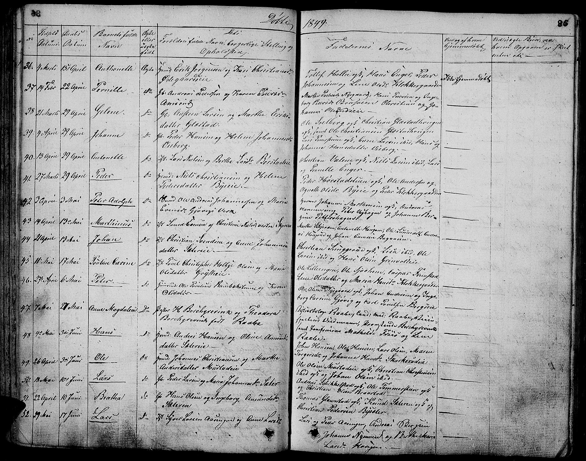 Vardal prestekontor, AV/SAH-PREST-100/H/Ha/Hab/L0004: Parish register (copy) no. 4, 1831-1853, p. 86