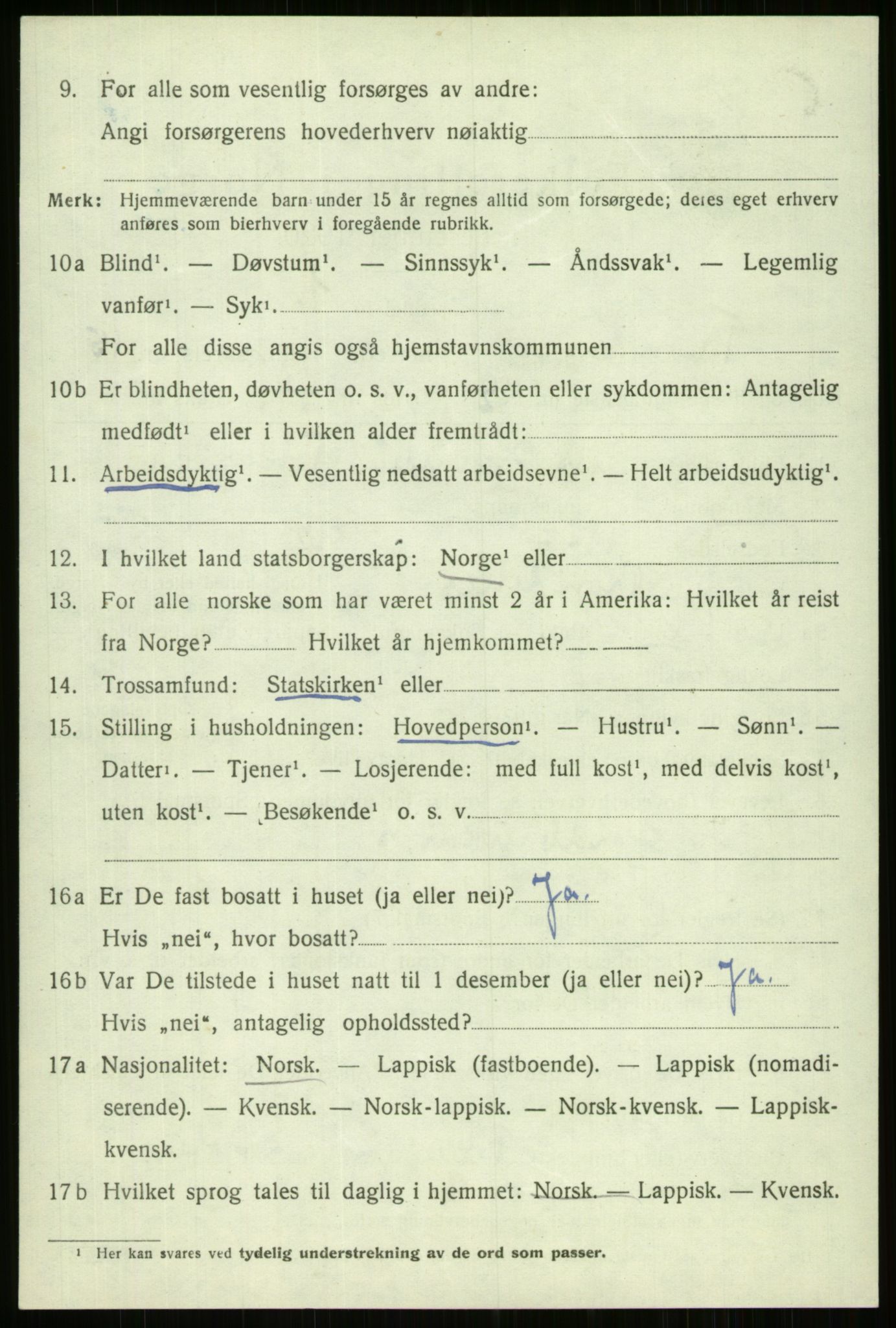 SATØ, 1920 census for Trondenes, 1920, p. 10996