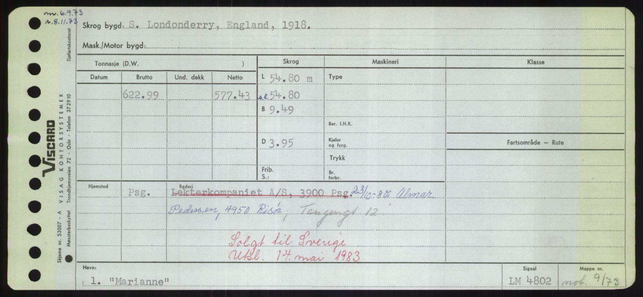 Sjøfartsdirektoratet med forløpere, Skipsmålingen, RA/S-1627/H/Hd/L0024: Fartøy, M-Mim, p. 233