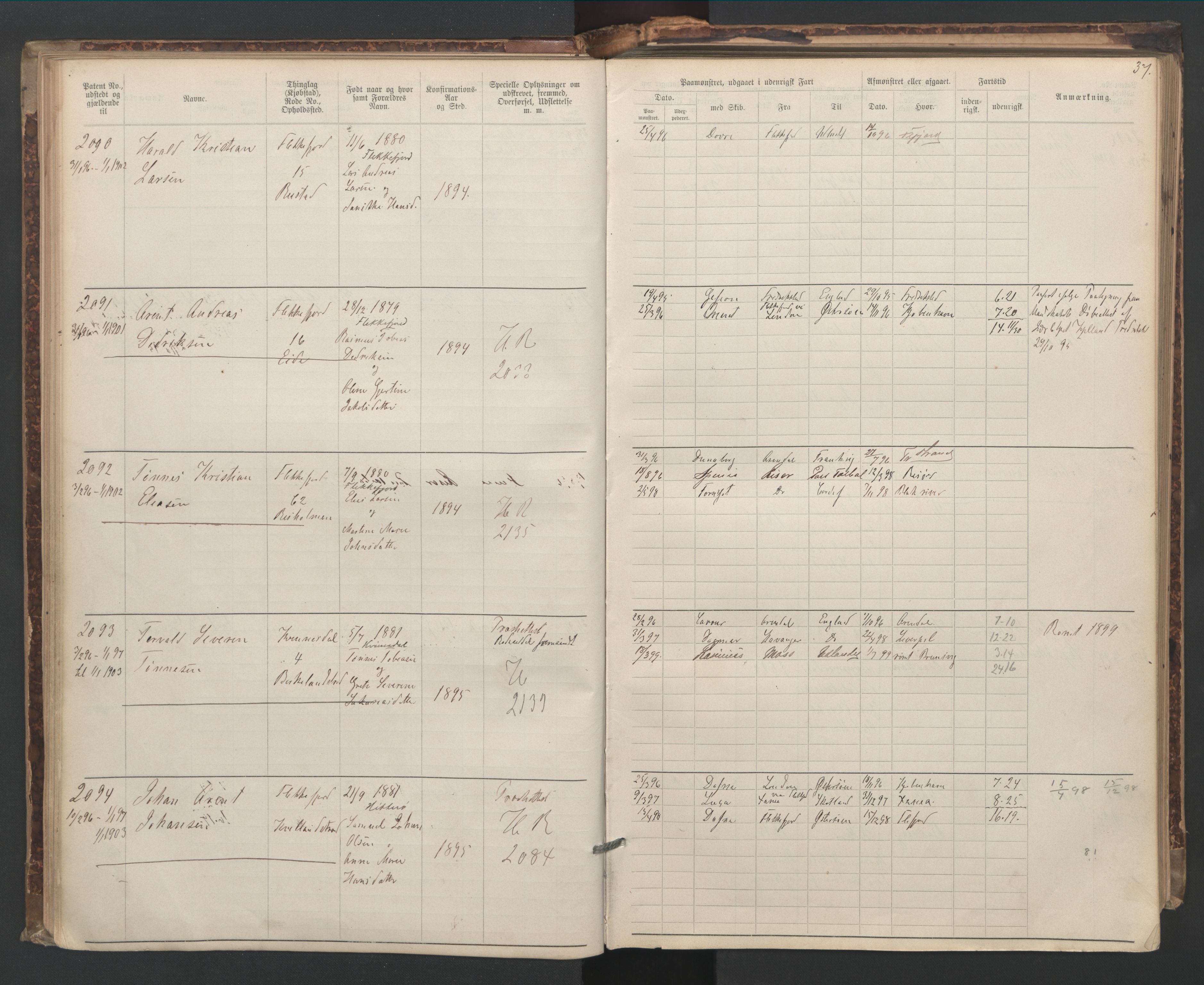 Flekkefjord mønstringskrets, AV/SAK-2031-0018/F/Fa/L0006: Annotasjonsrulle nr 1916-2964 med register, Æ-3, 1891-1948, p. 66