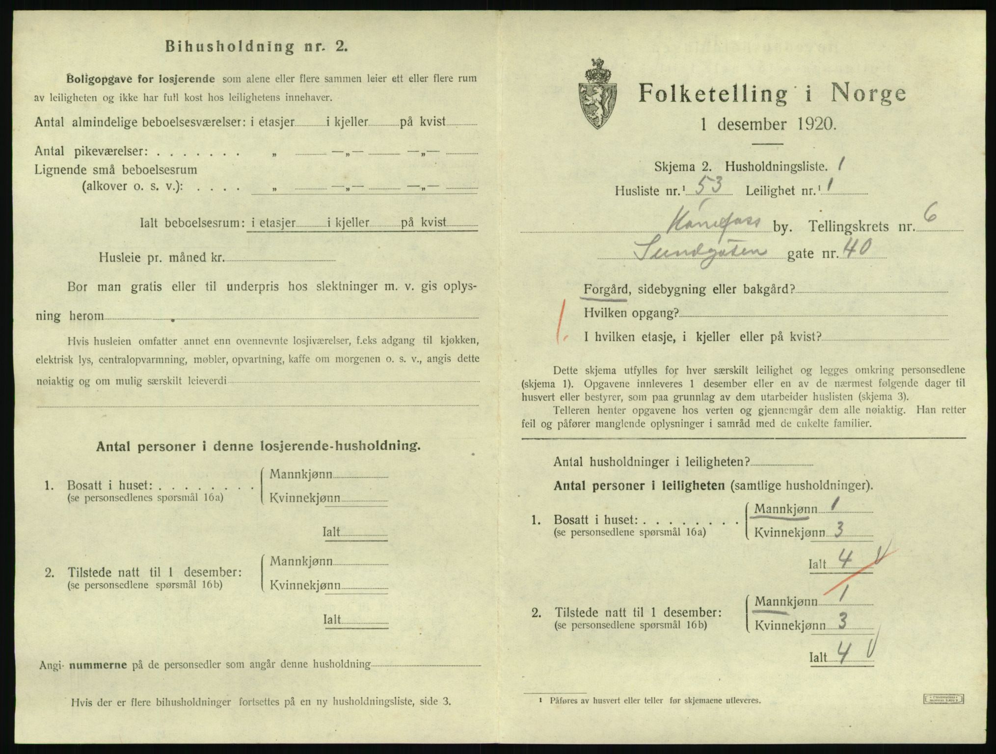 SAKO, 1920 census for Hønefoss, 1920, p. 2104