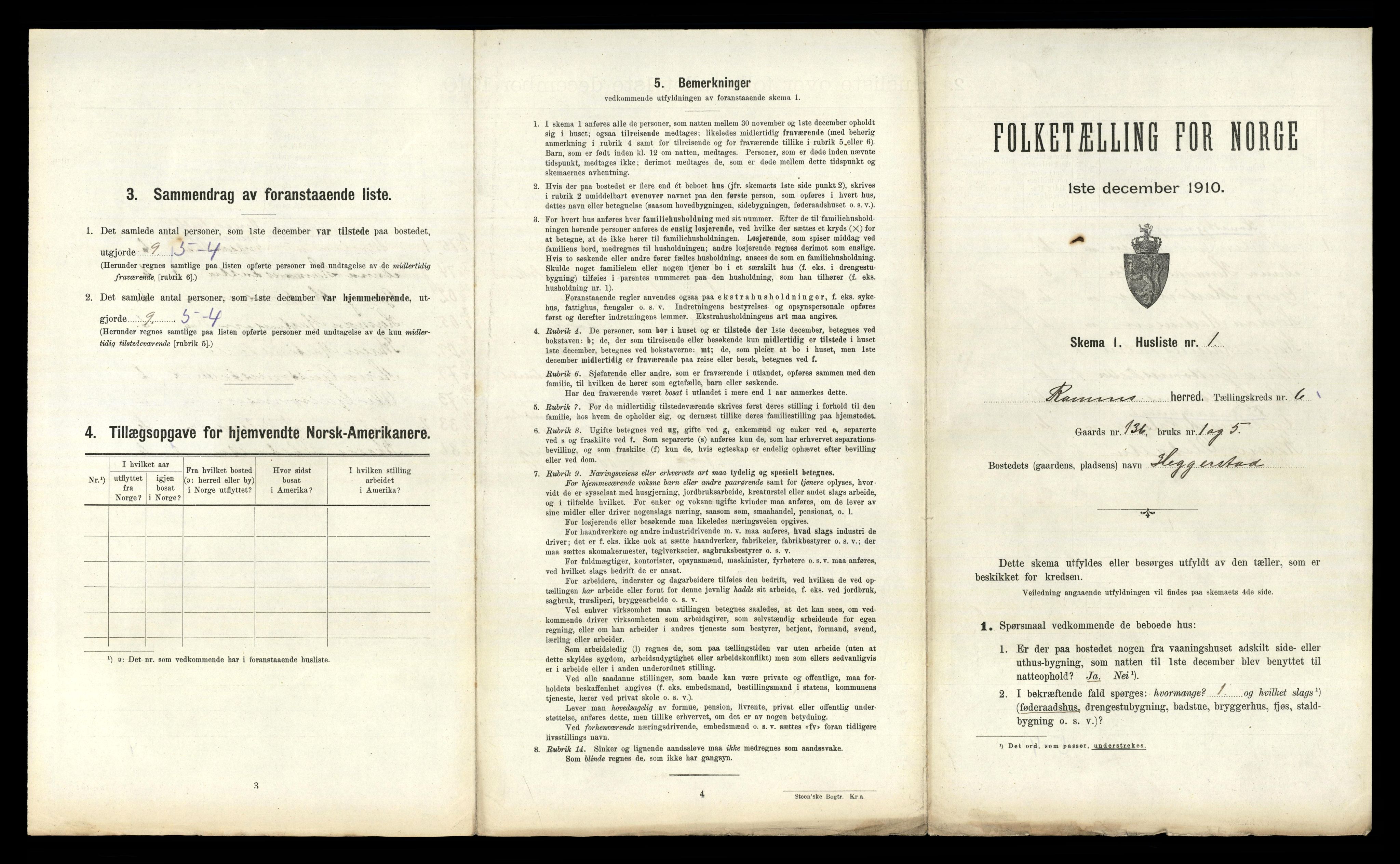 RA, 1910 census for Ramnes, 1910, p. 924