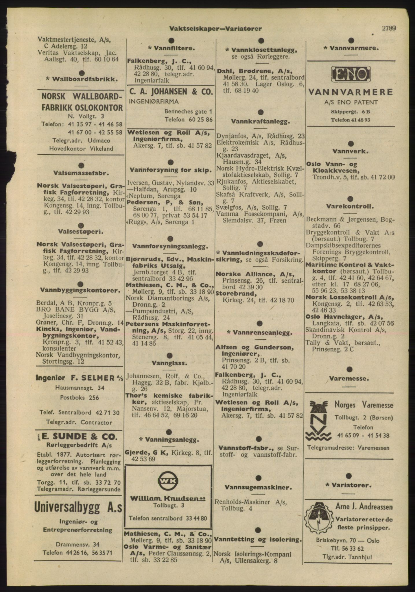 PUBL, Kristiania/Oslo adressebok, 1955, p. 2789
