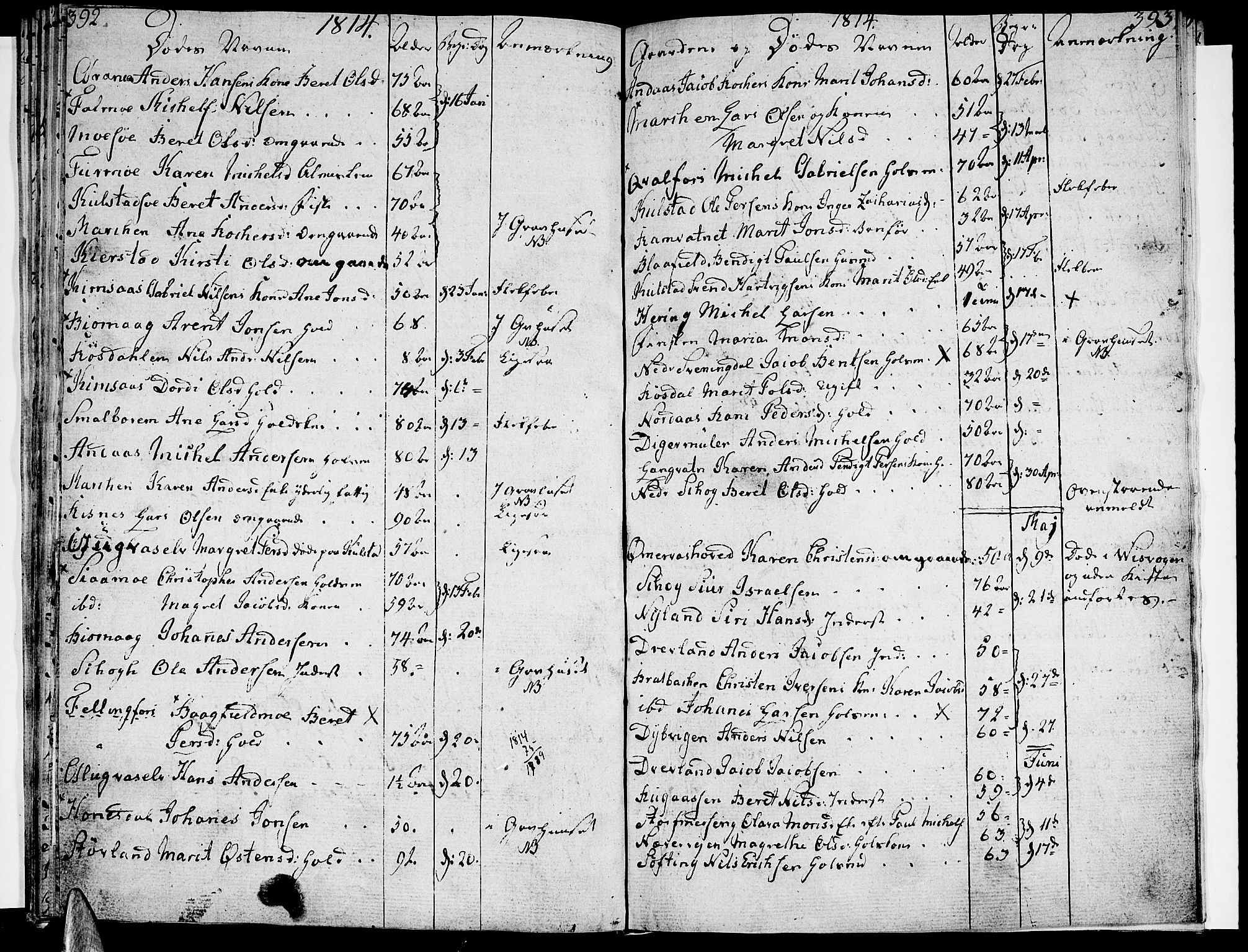 Ministerialprotokoller, klokkerbøker og fødselsregistre - Nordland, SAT/A-1459/820/L0287: Parish register (official) no. 820A08, 1800-1819, p. 392-393