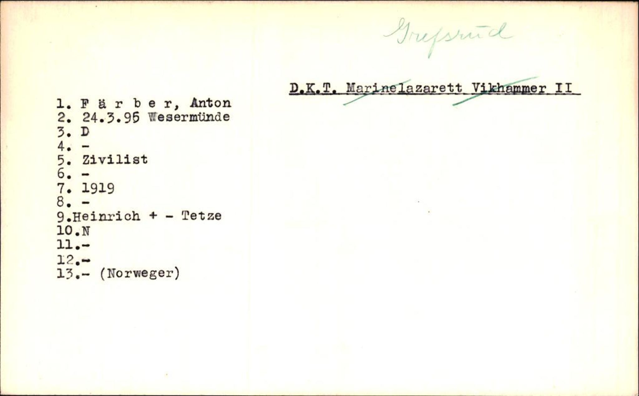 Hjemsendte tyskere , AV/RA-RAFA-6487/D/Da/L0001: Abel- Glazel, 1945-1947, p. 945