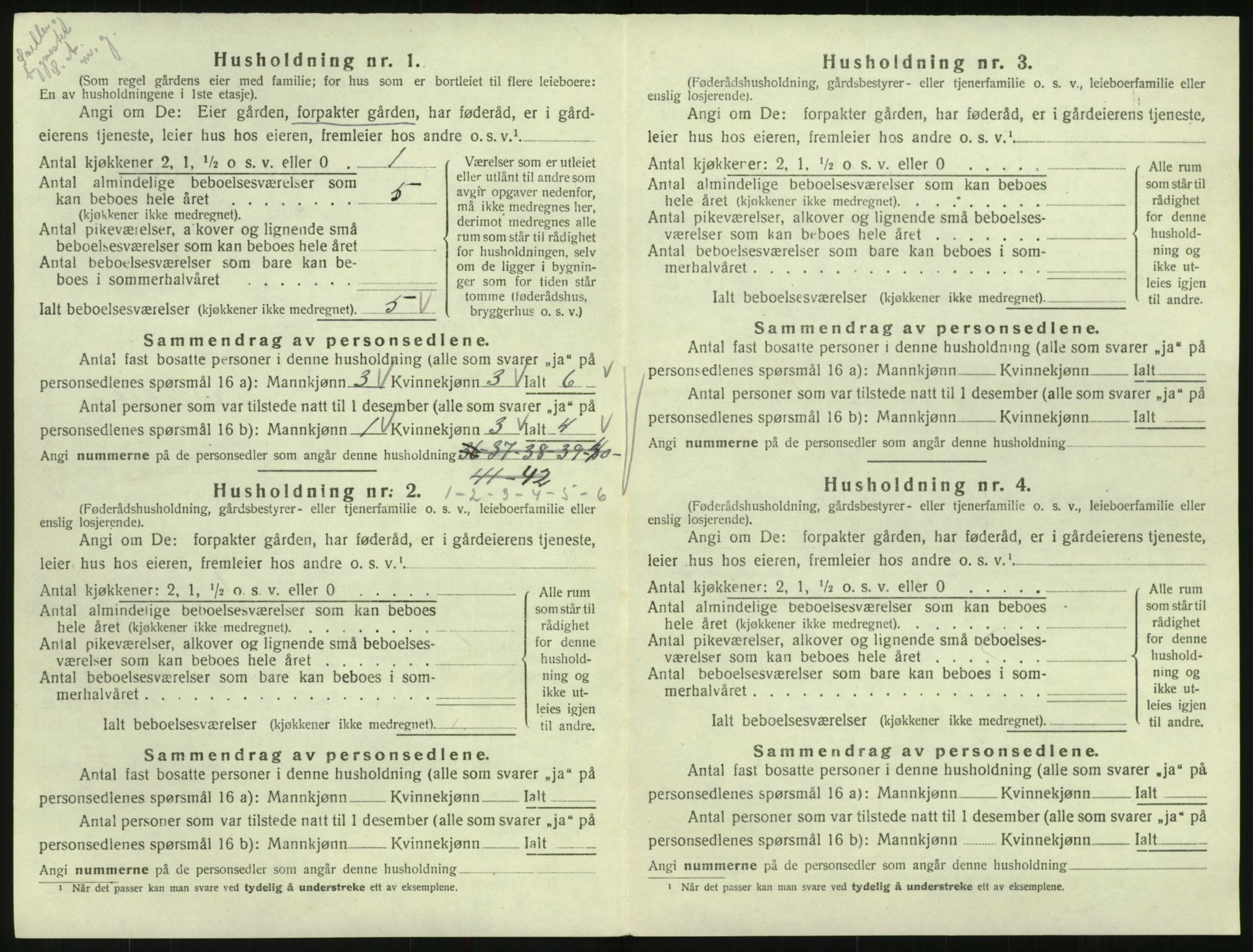 SAK, 1920 census for Iveland, 1920, p. 254