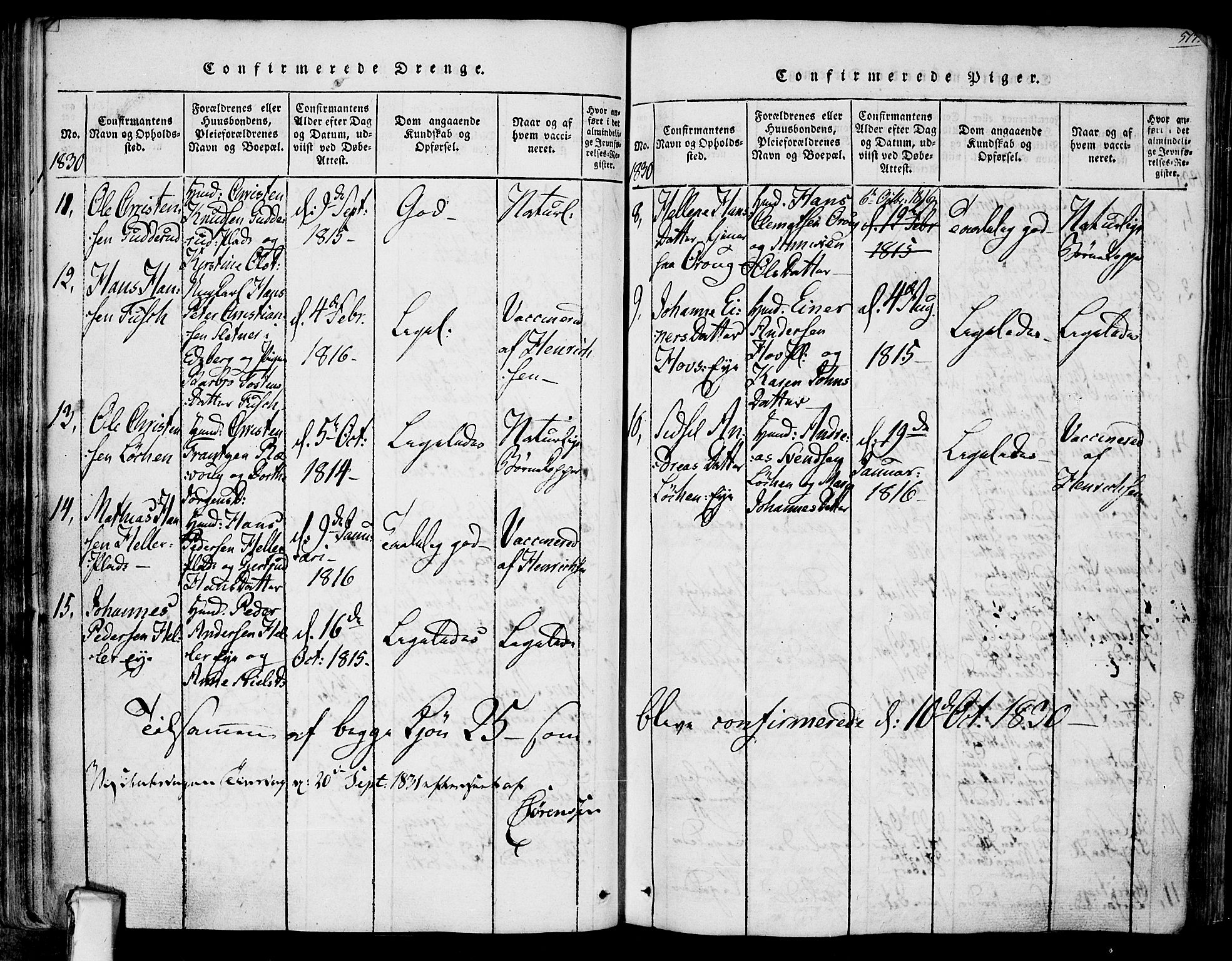 Askim prestekontor Kirkebøker, AV/SAO-A-10900/F/Fa/L0004: Parish register (official) no. 4, 1817-1846, p. 516-517