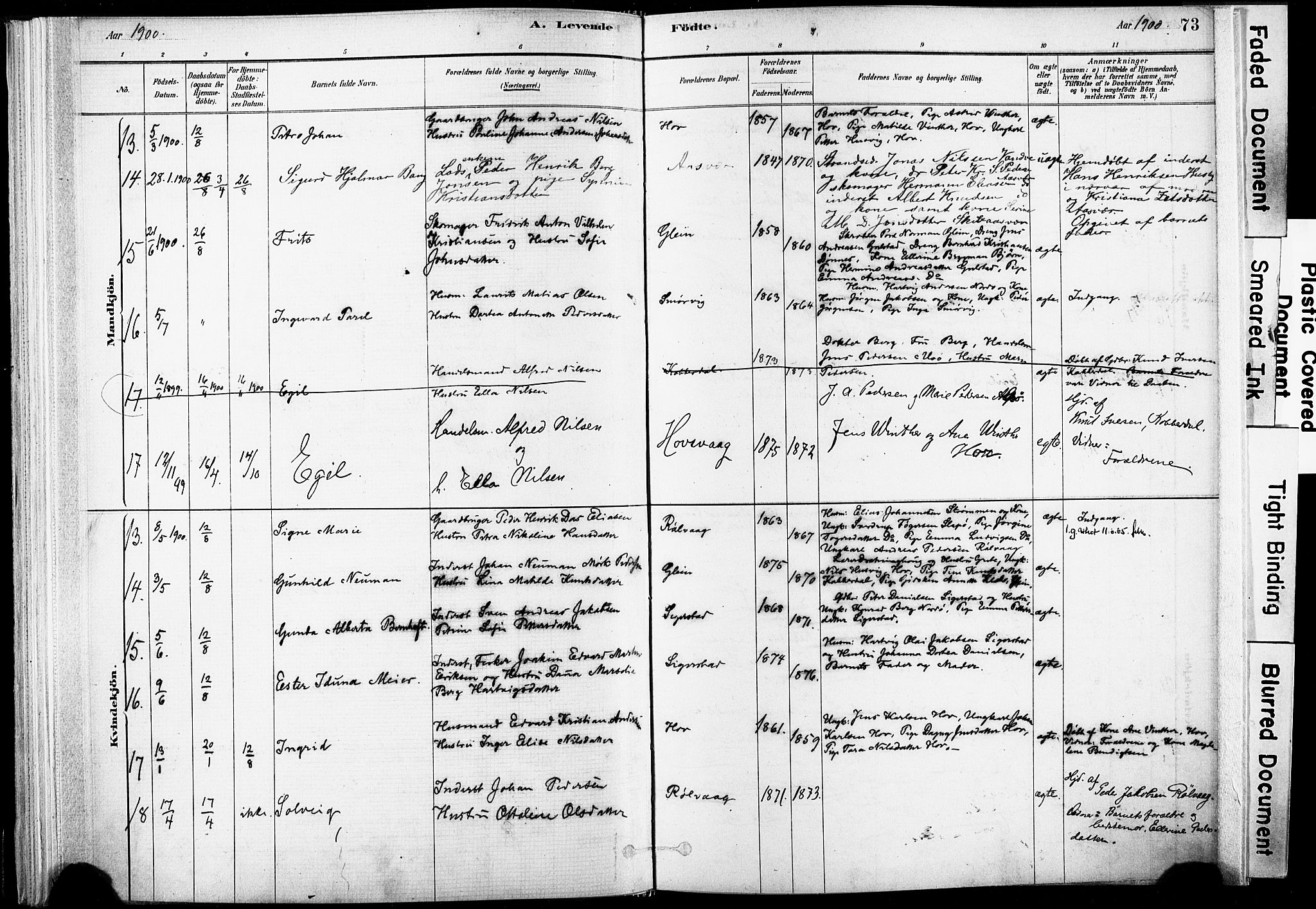 Ministerialprotokoller, klokkerbøker og fødselsregistre - Nordland, AV/SAT-A-1459/835/L0525: Parish register (official) no. 835A03I, 1881-1910, p. 73