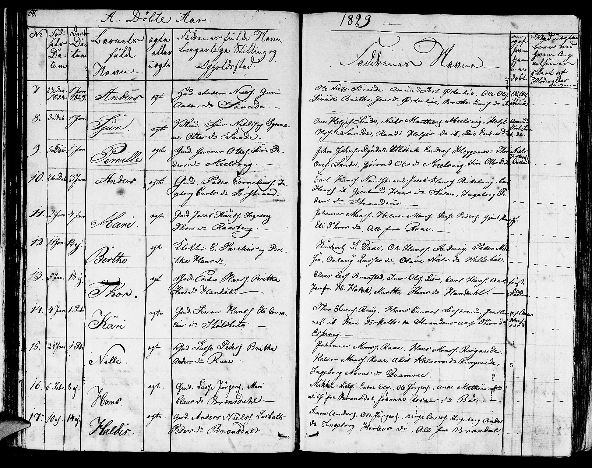 Lavik sokneprestembete, SAB/A-80901: Parish register (official) no. A 2I, 1821-1842, p. 58