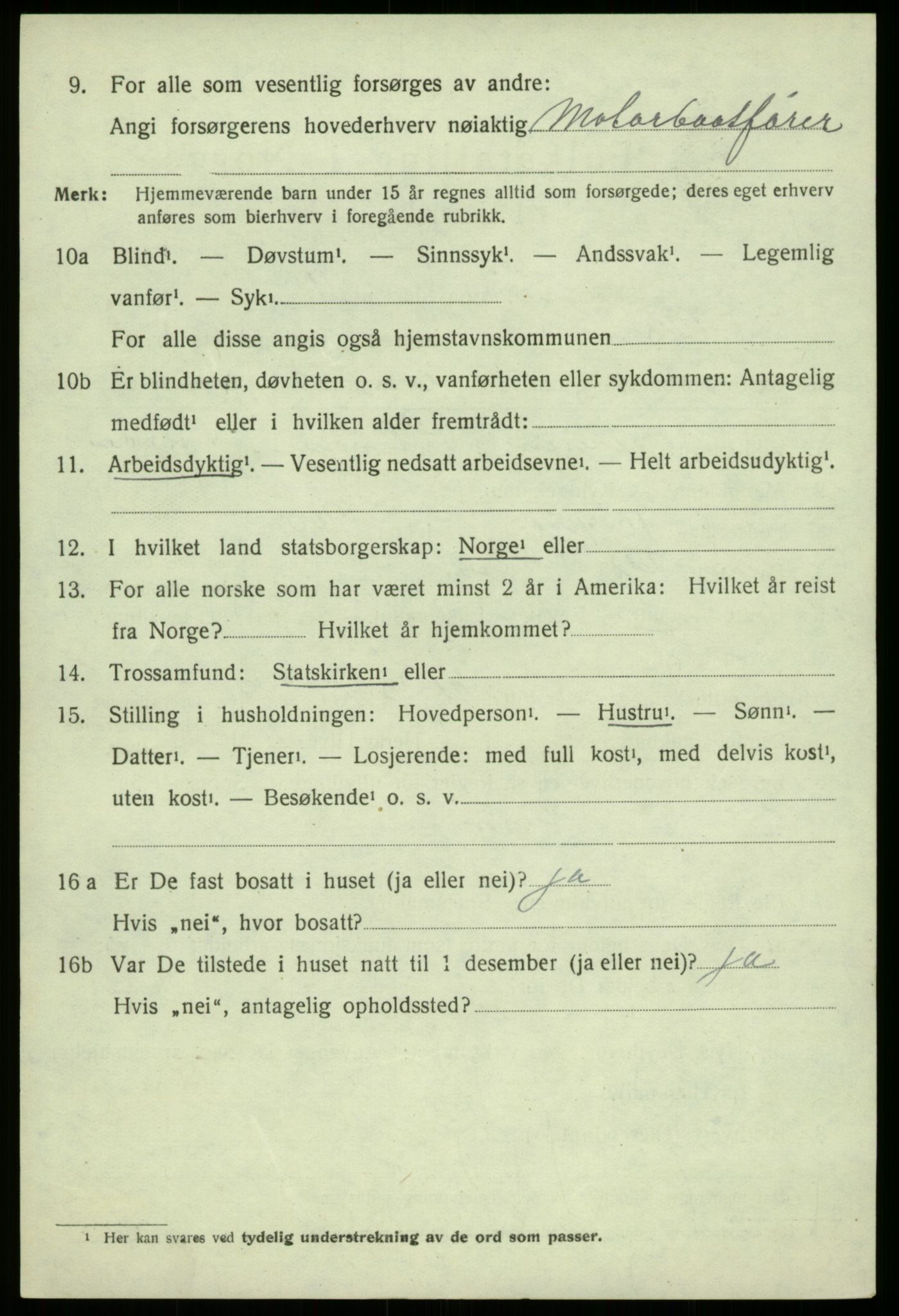 SAB, 1920 census for Os, 1920, p. 2927