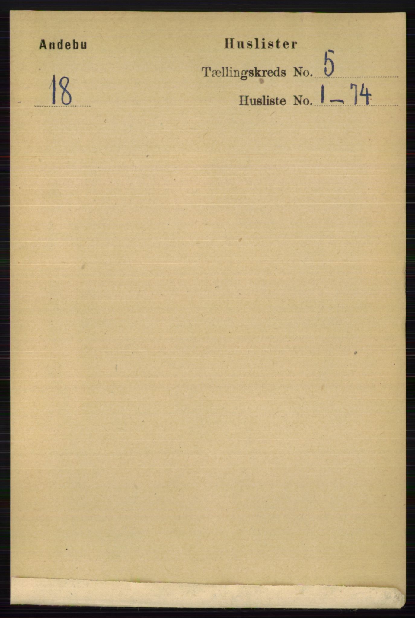 RA, 1891 census for 0719 Andebu, 1891, p. 2577