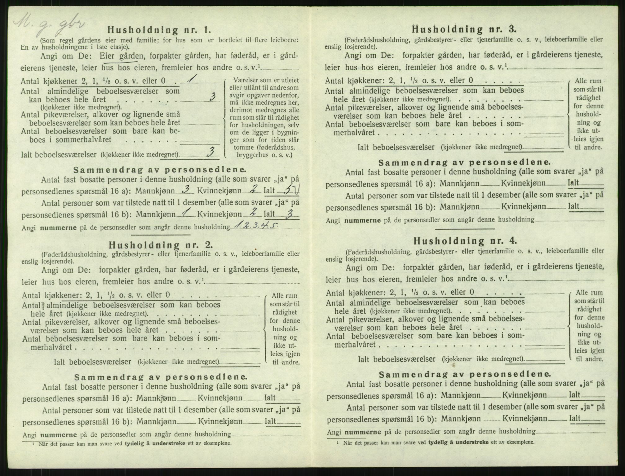 SAT, 1920 census for Kvernes, 1920, p. 274