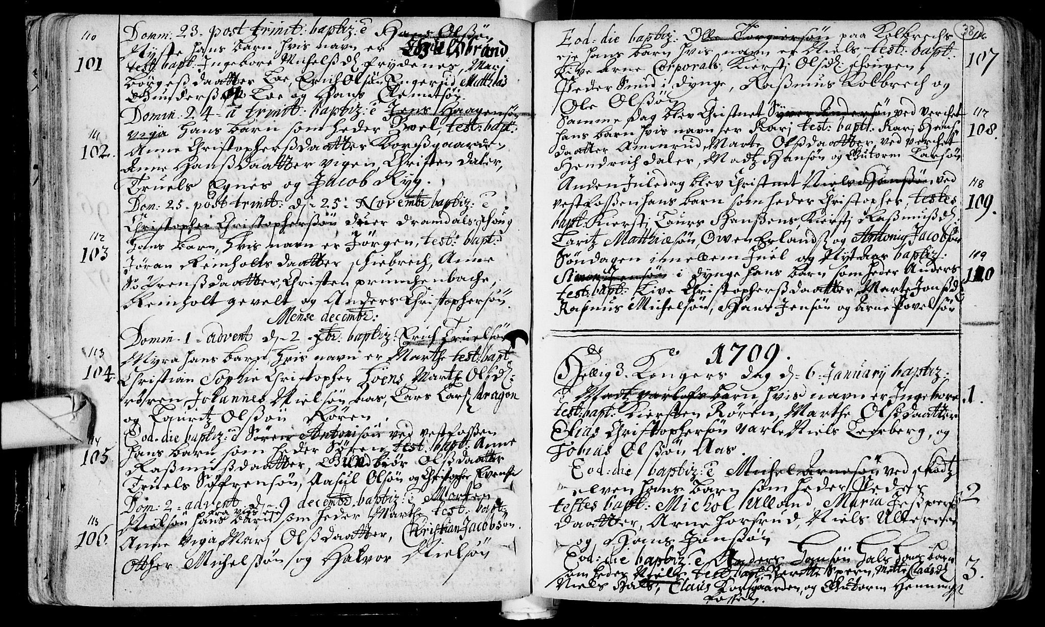 Eiker kirkebøker, SAKO/A-4/F/Fa/L0002: Parish register (official) no. I 2, 1705-1724, p. 38