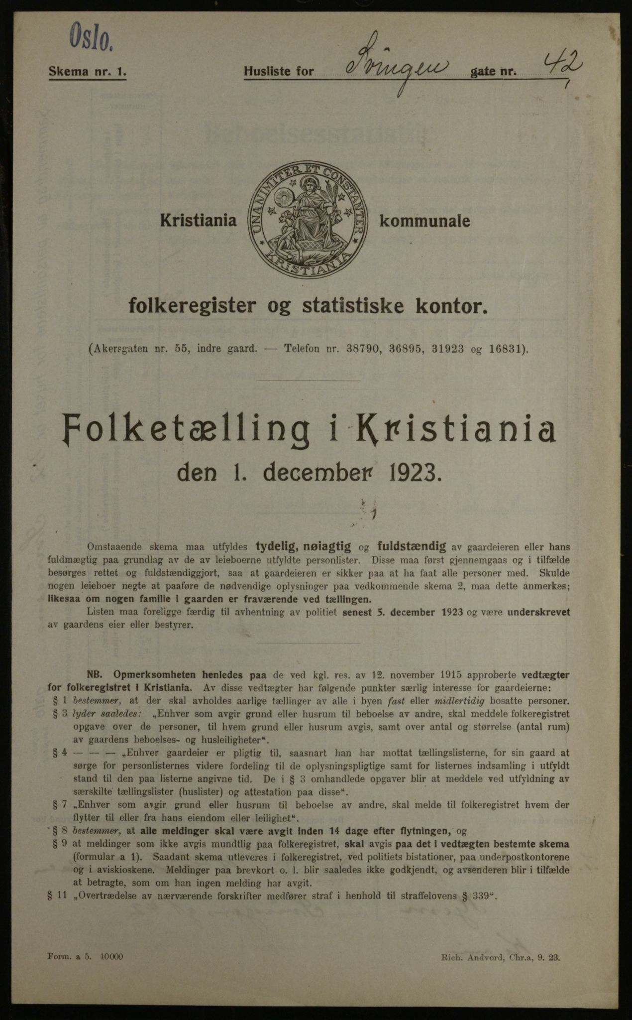 OBA, Municipal Census 1923 for Kristiania, 1923, p. 117631