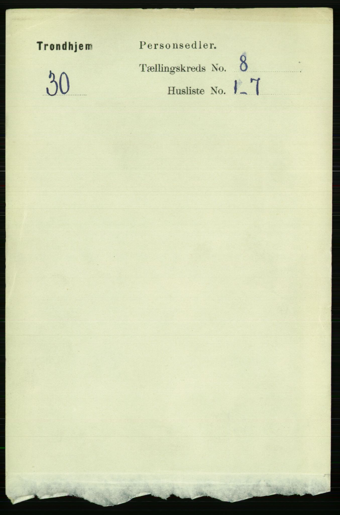 RA, 1891 census for 1601 Trondheim, 1891, p. 6722