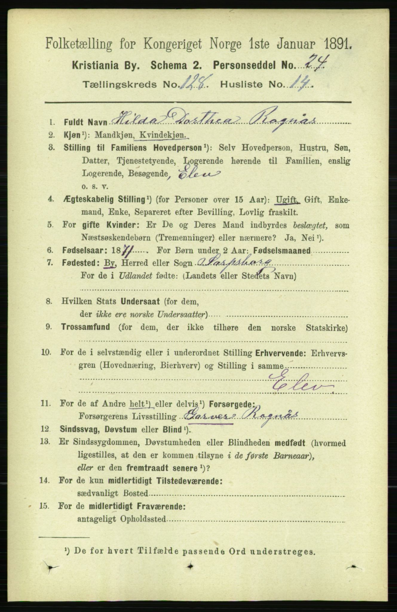 RA, 1891 census for 0301 Kristiania, 1891, p. 68928