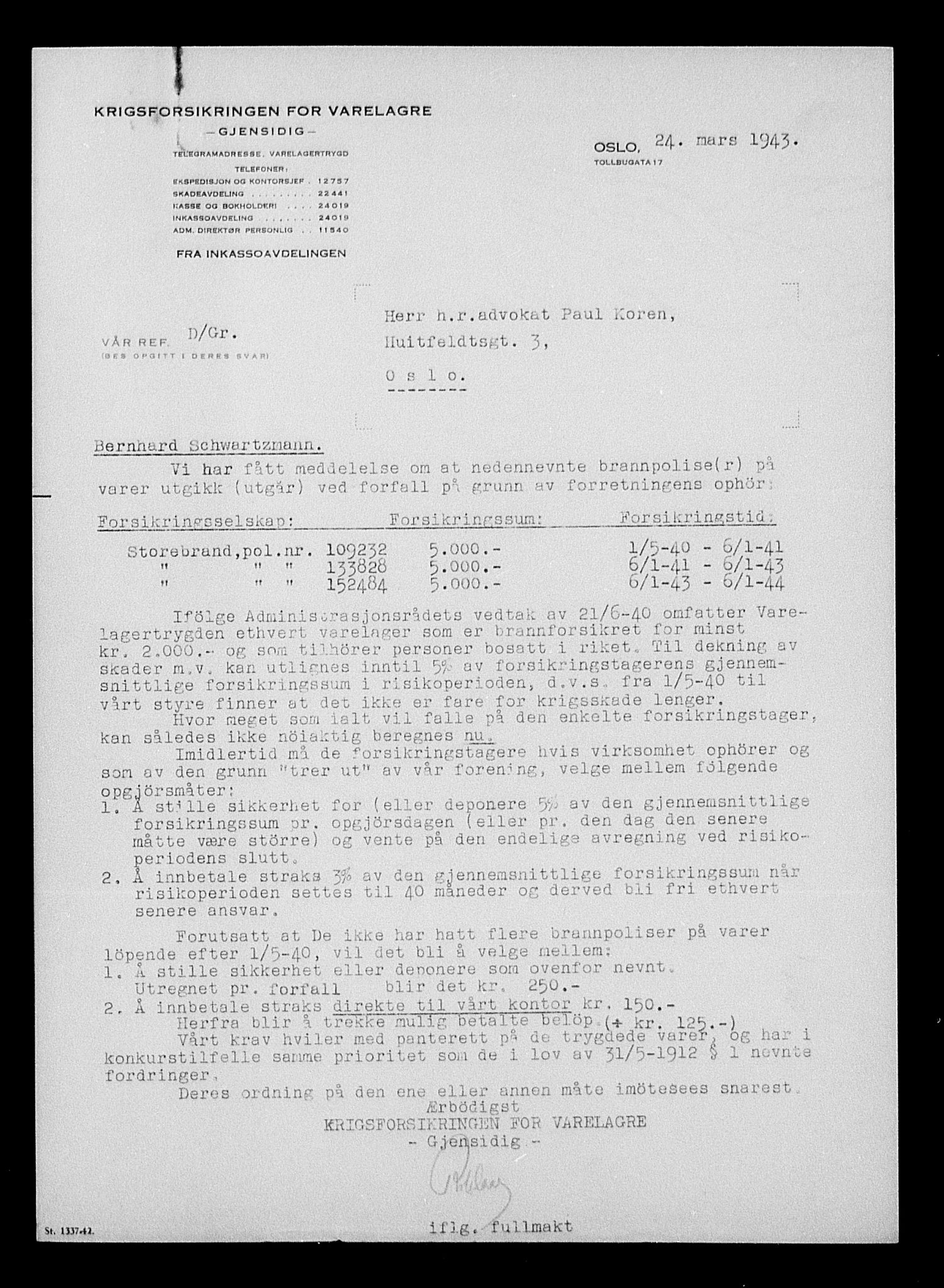 Justisdepartementet, Tilbakeføringskontoret for inndratte formuer, AV/RA-S-1564/H/Hc/Hcc/L0979: --, 1945-1947, p. 464