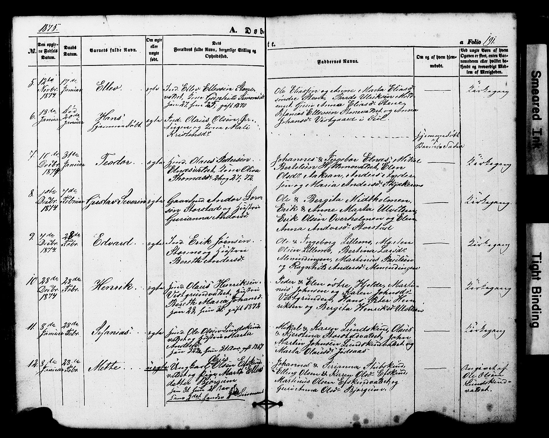 Ministerialprotokoller, klokkerbøker og fødselsregistre - Nord-Trøndelag, SAT/A-1458/724/L0268: Parish register (copy) no. 724C04, 1846-1878, p. 191
