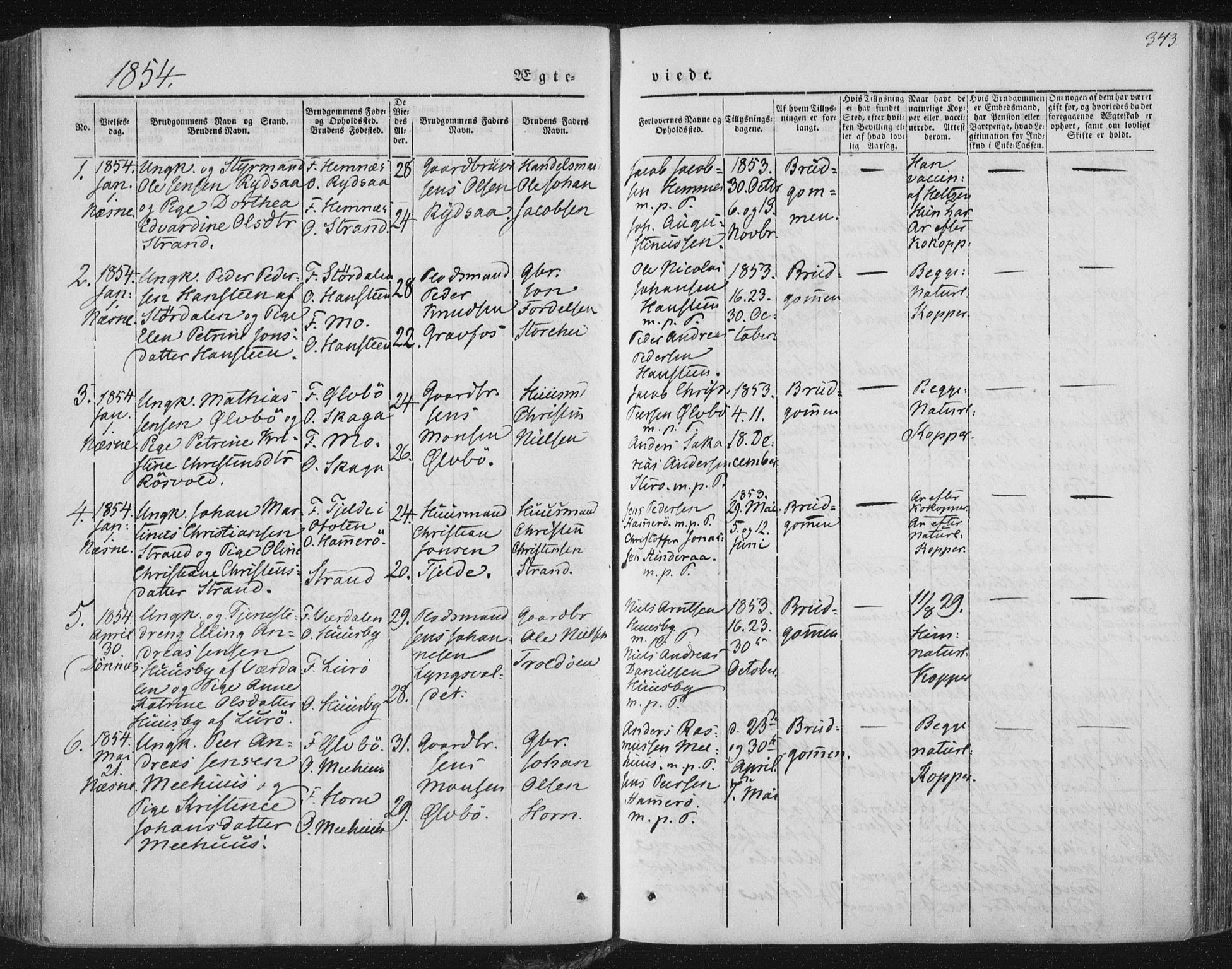 Ministerialprotokoller, klokkerbøker og fødselsregistre - Nordland, AV/SAT-A-1459/838/L0549: Parish register (official) no. 838A07, 1840-1854, p. 343