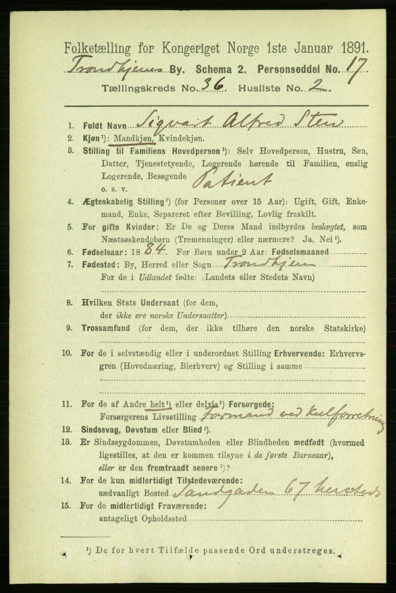 RA, 1891 census for 1601 Trondheim, 1891, p. 26952