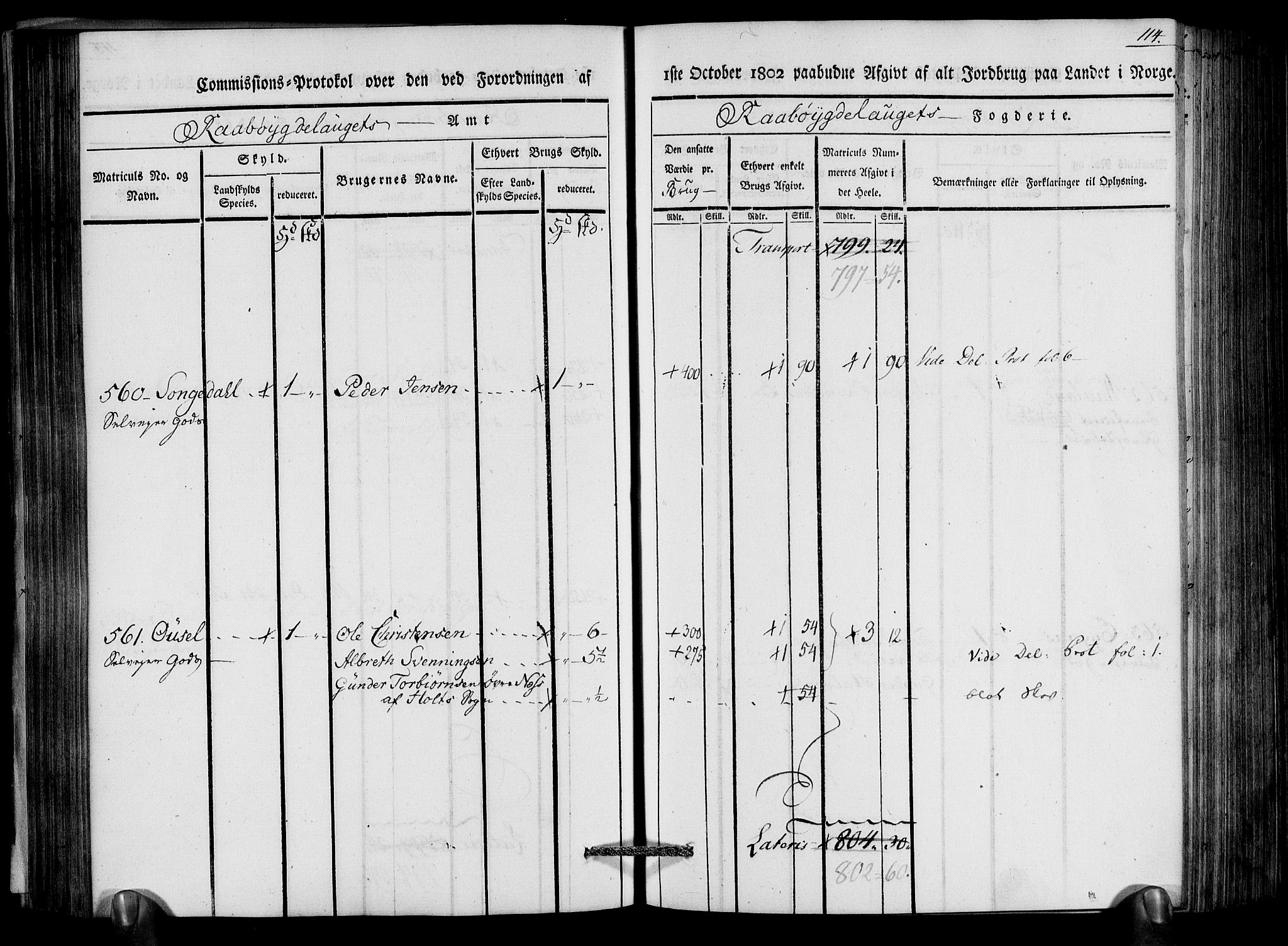 Rentekammeret inntil 1814, Realistisk ordnet avdeling, AV/RA-EA-4070/N/Ne/Nea/L0083: Råbyggelag fogderi. Kommisjonsprotokoll for Østre Råbyggelagets sorenskriveri, 1803, p. 116