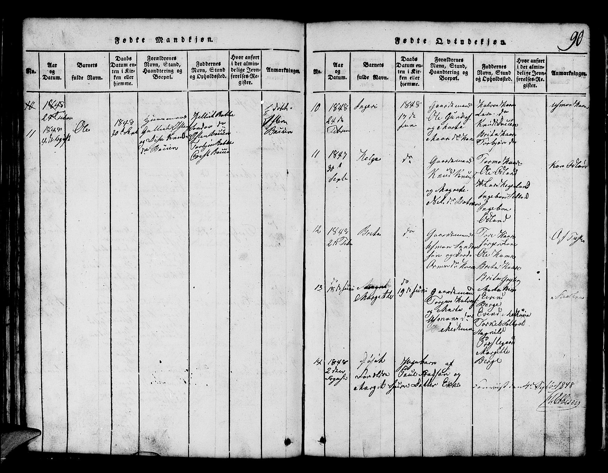 Røldal sokneprestembete, AV/SAB-A-100247: Parish register (copy) no. A 1, 1817-1860, p. 90