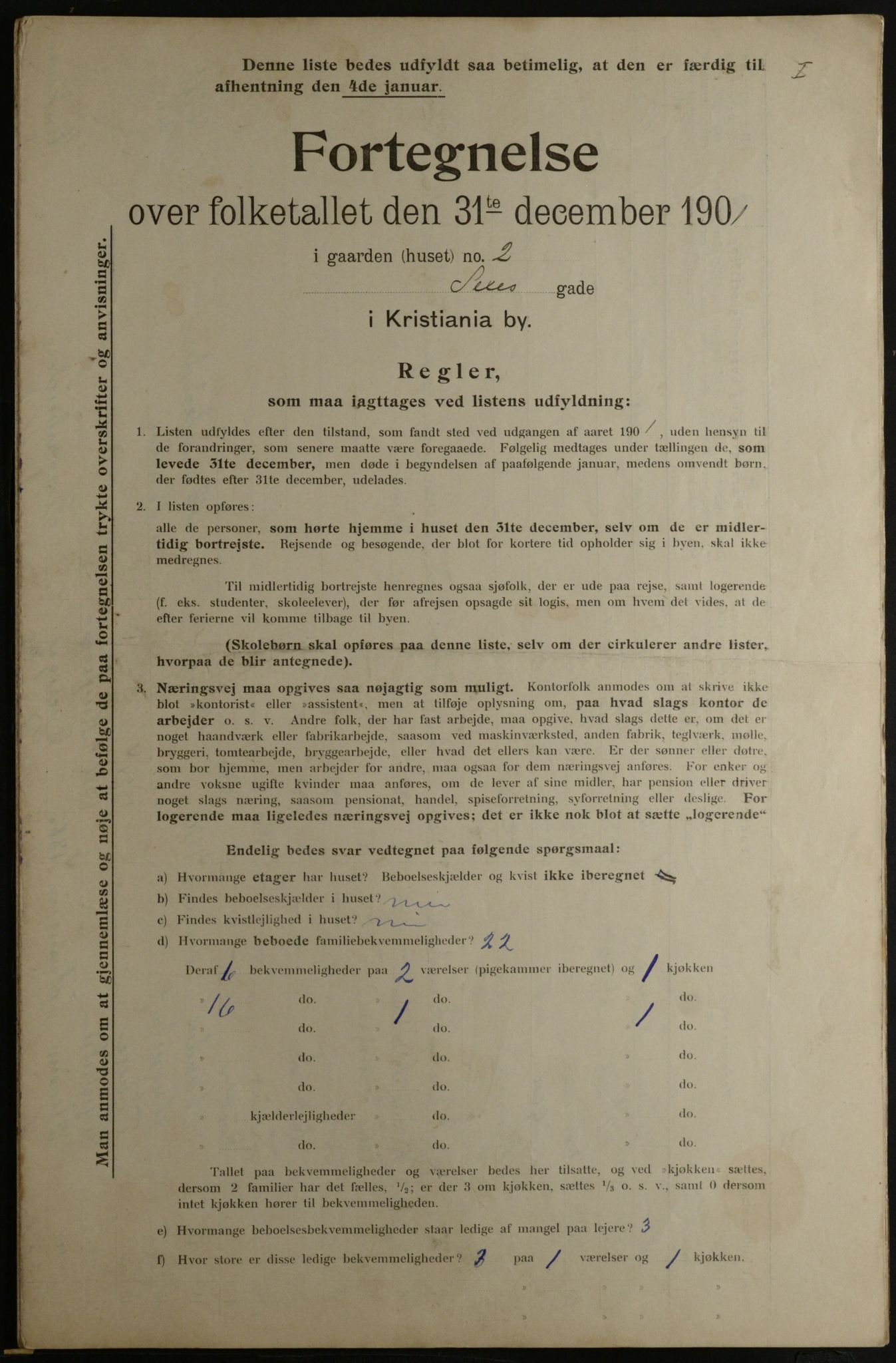 OBA, Municipal Census 1901 for Kristiania, 1901, p. 14575