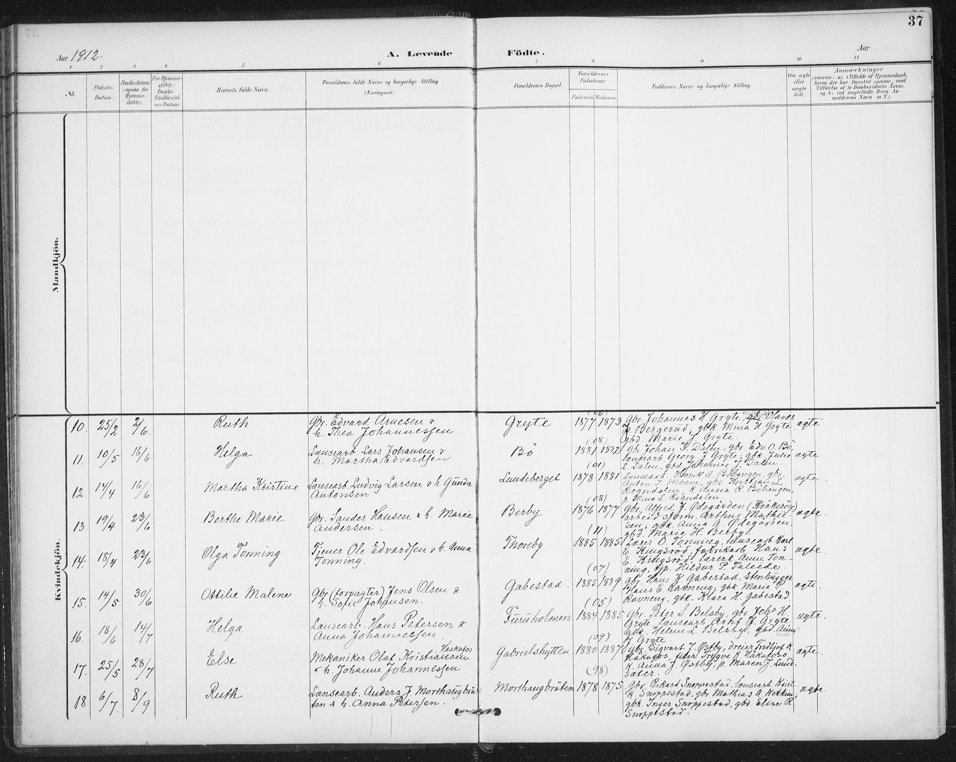 Varteig prestekontor Kirkebøker, AV/SAO-A-10447a/F/Fa/L0003: Parish register (official) no. 3, 1899-1919, p. 37