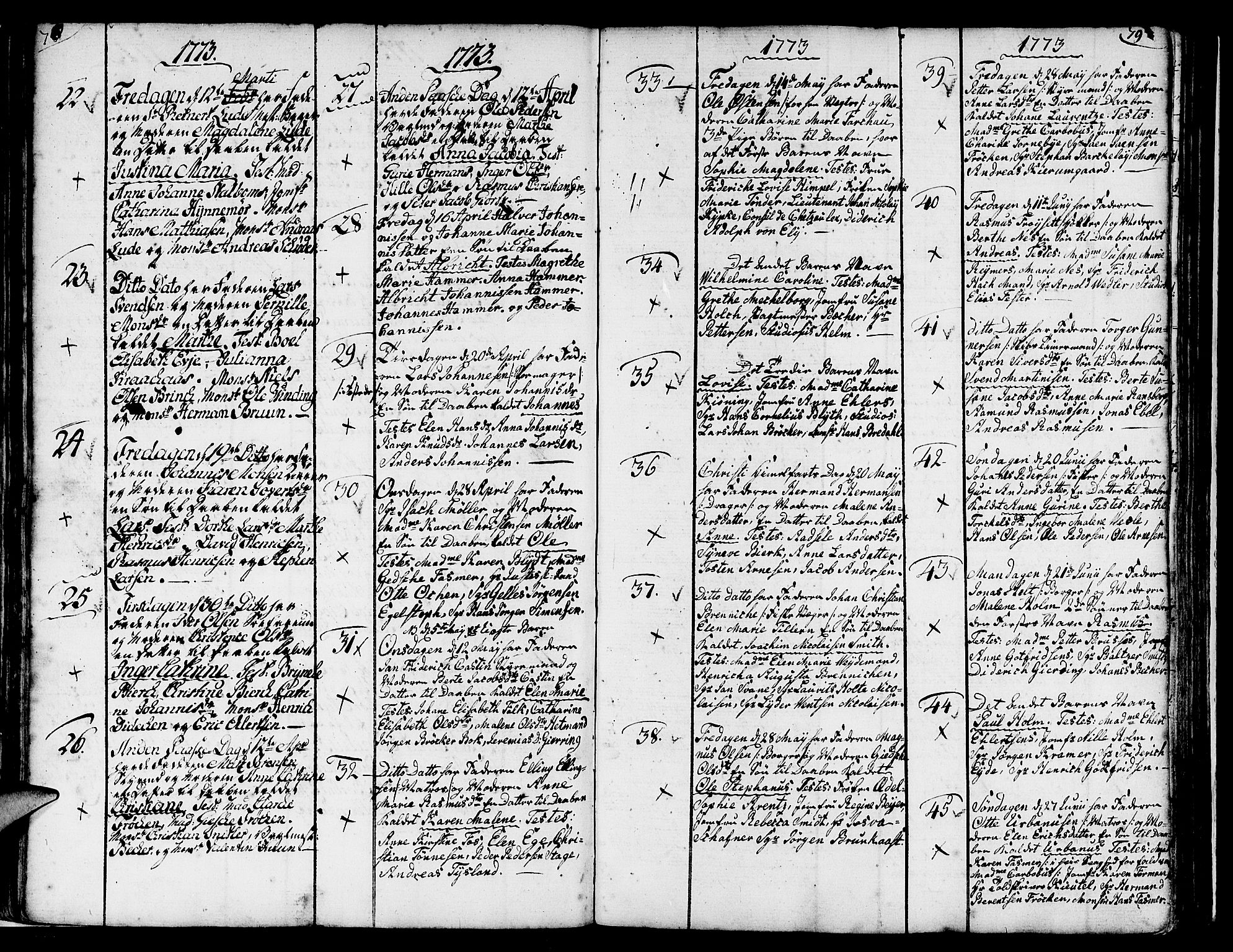 Nykirken Sokneprestembete, AV/SAB-A-77101/H/Haa/L0004: Parish register (official) no. A 4, 1765-1775, p. 78-79