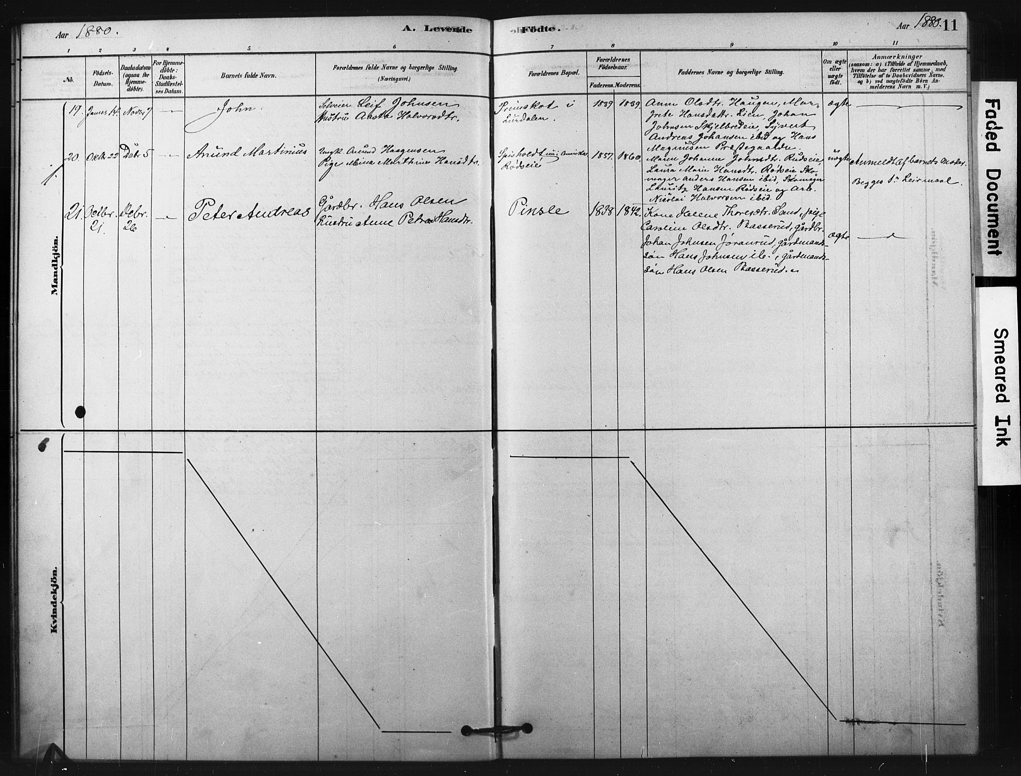 Fiskum kirkebøker, AV/SAKO-A-15/F/Fa/L0002: Parish register (official) no. 2, 1878-1890, p. 11