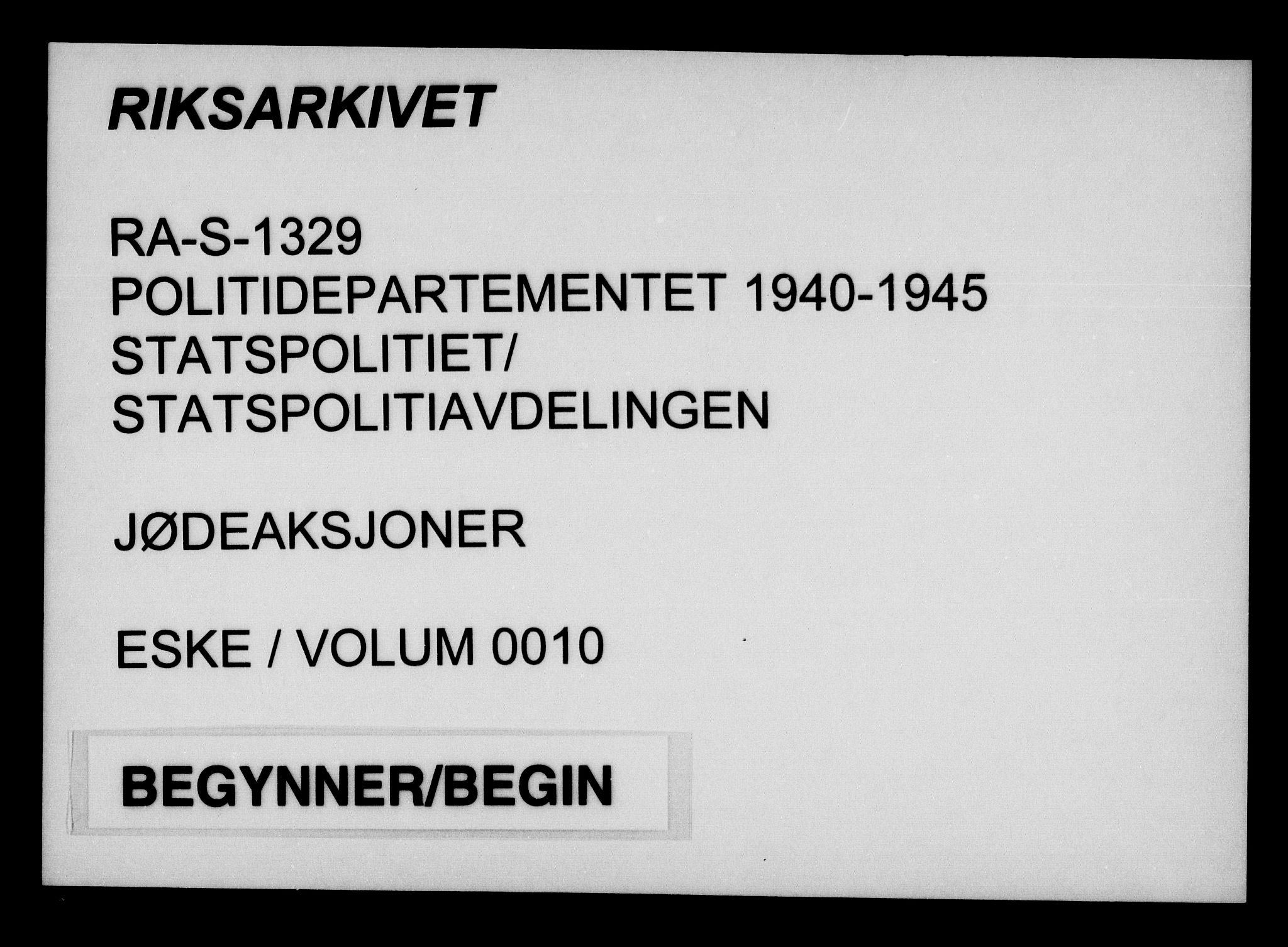 Statspolitiet - Hovedkontoret / Osloavdelingen, AV/RA-S-1329/G/Ga/L0010: Spørreskjema for jøder i Norge, Oslo Hansen-Pintzow, 1942, p. 1