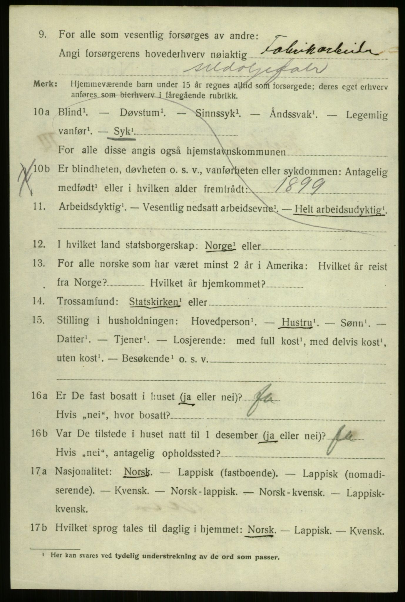 SATØ, 1920 census for Harstad, 1920, p. 4503