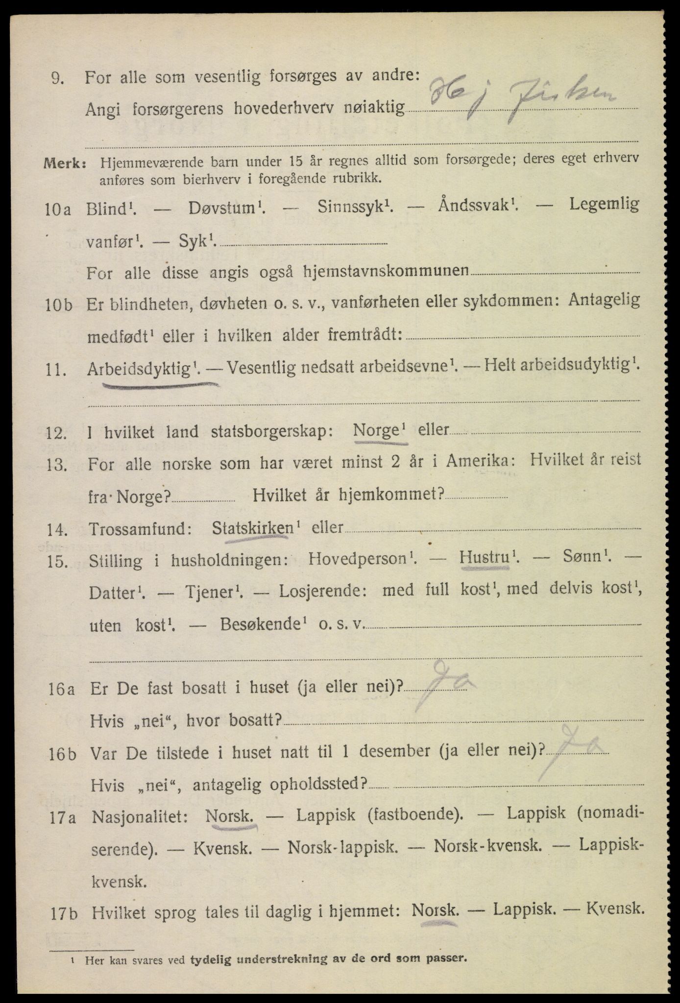 SAT, 1920 census for Borge, 1920, p. 7318