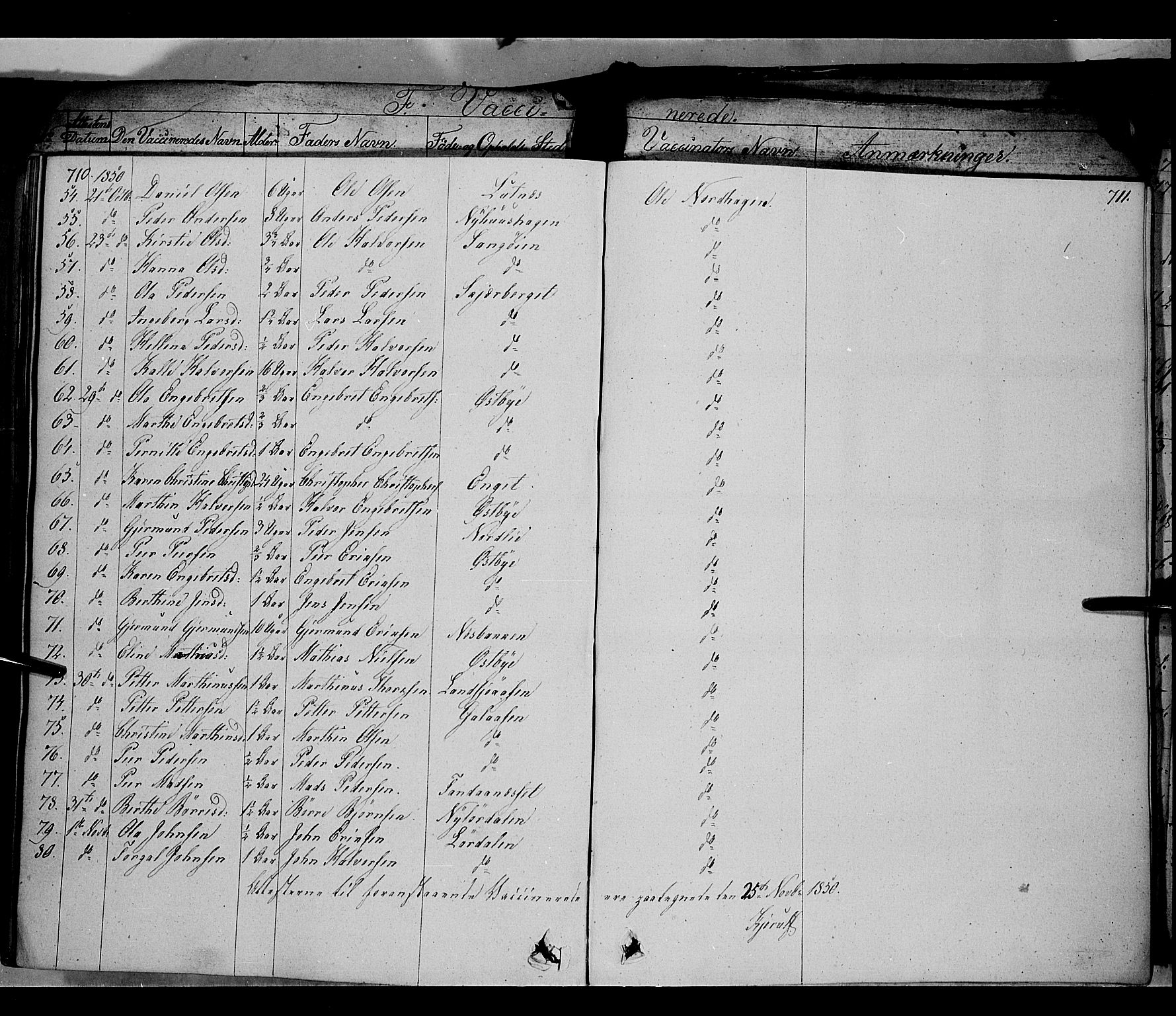 Trysil prestekontor, AV/SAH-PREST-046/H/Ha/Haa/L0004: Parish register (official) no. 4 /1, 1842-1850, p. 710-711