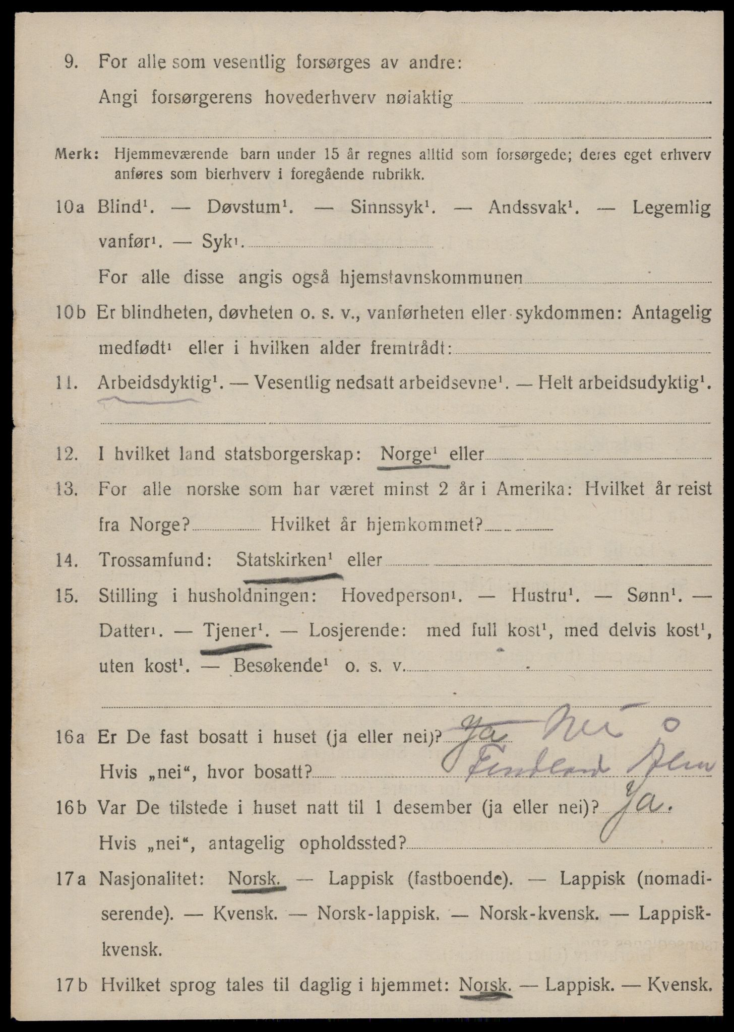 SAT, 1920 census for Ålen, 1920, p. 5161