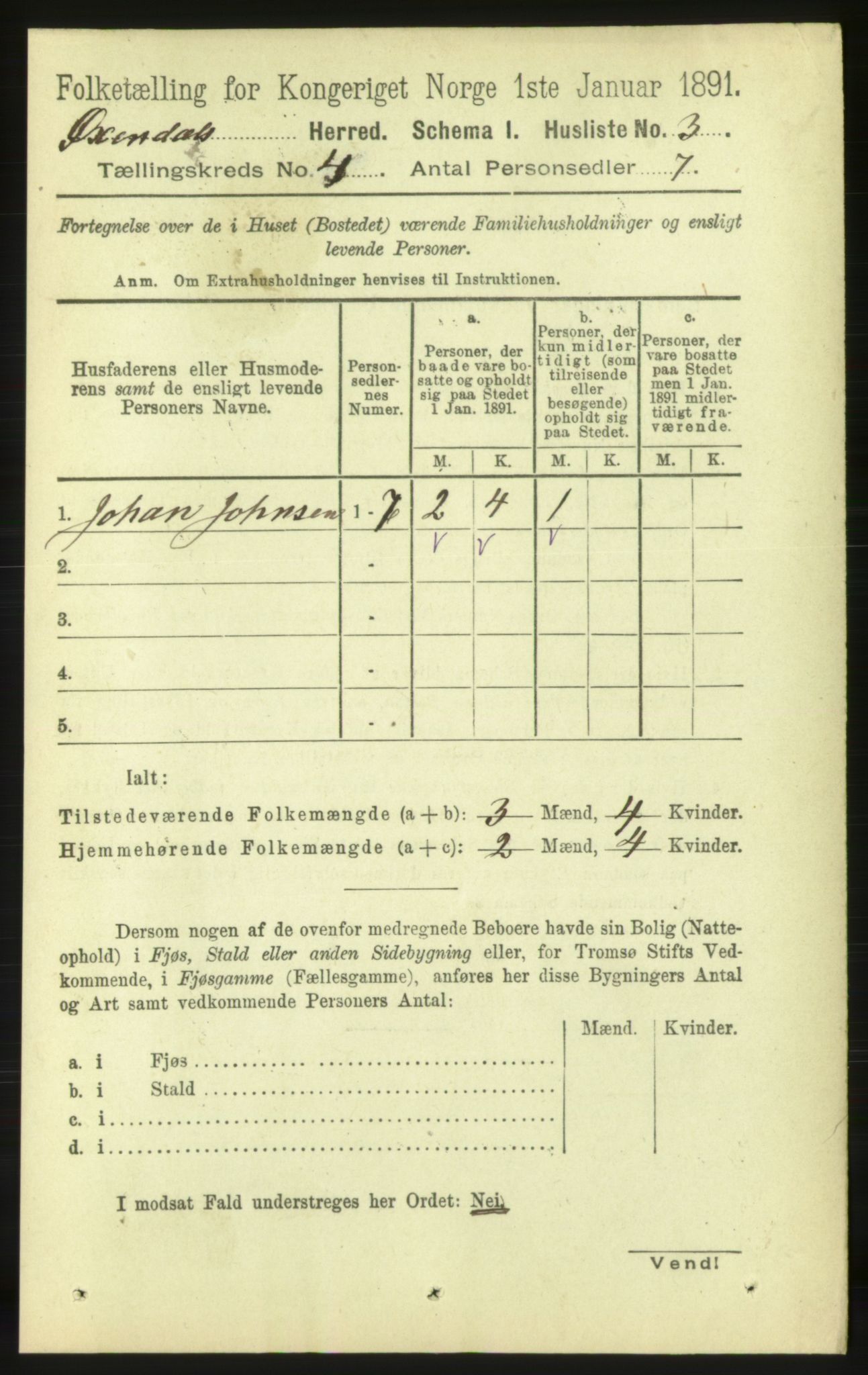 RA, 1891 census for 1561 Øksendal, 1891, p. 811