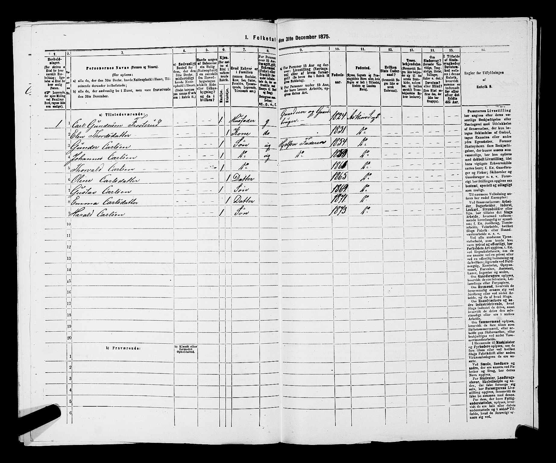 RA, 1875 census for 0124P Askim, 1875, p. 822