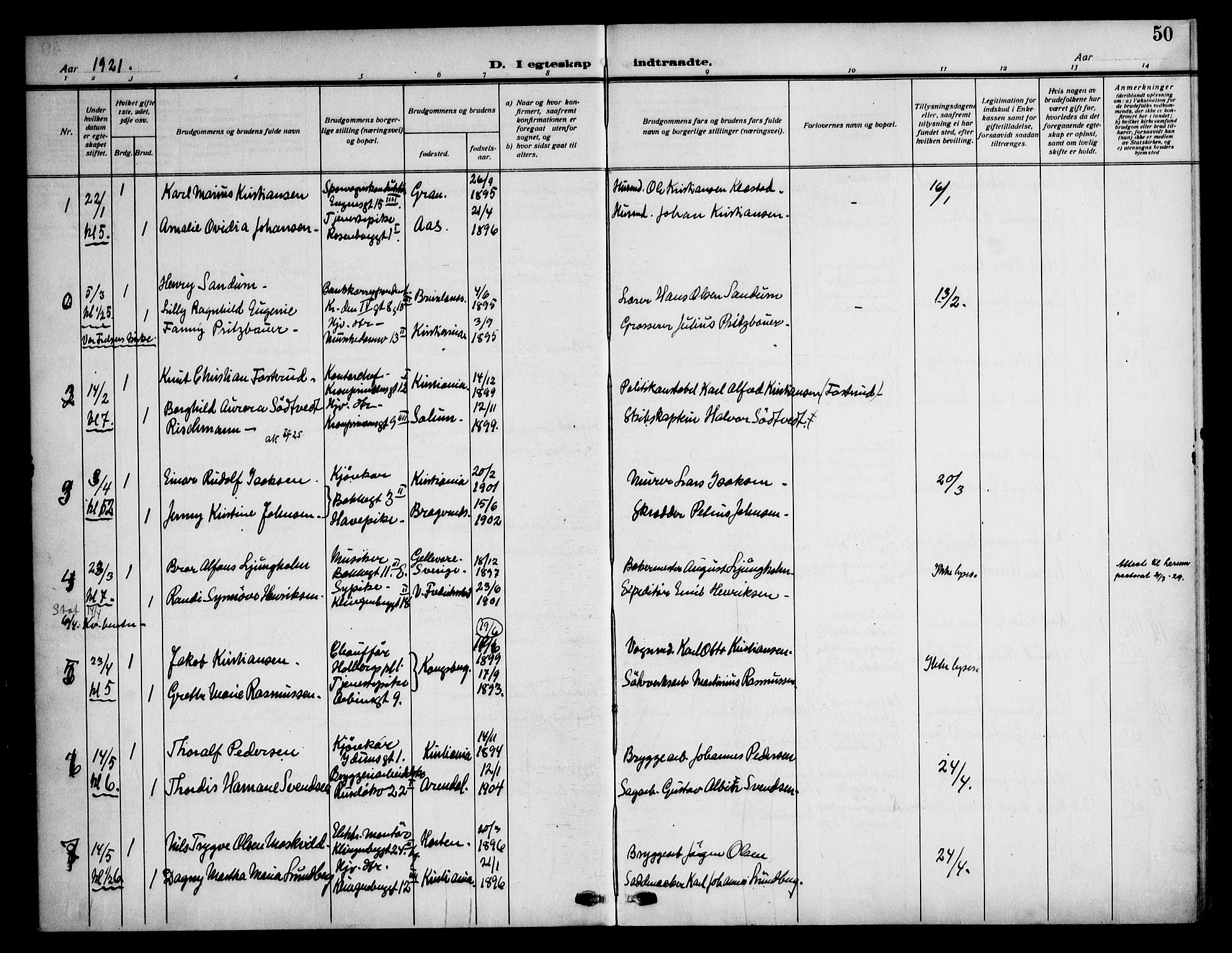 Piperviken prestekontor Kirkebøker, AV/SAO-A-10874/F/L0002: Parish register (official) no. 2, 1911-1952, p. 50