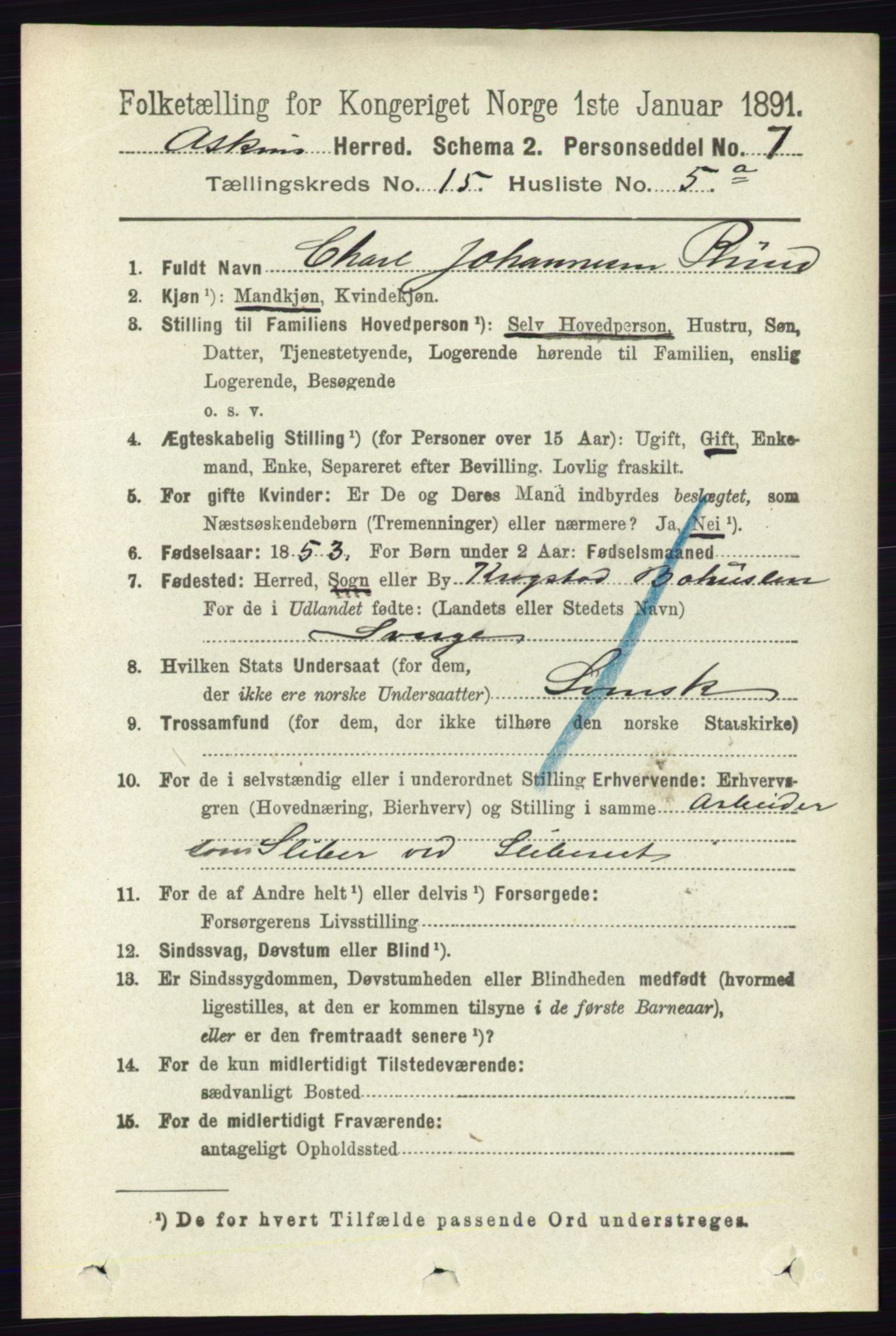 RA, 1891 census for 0124 Askim, 1891, p. 2461