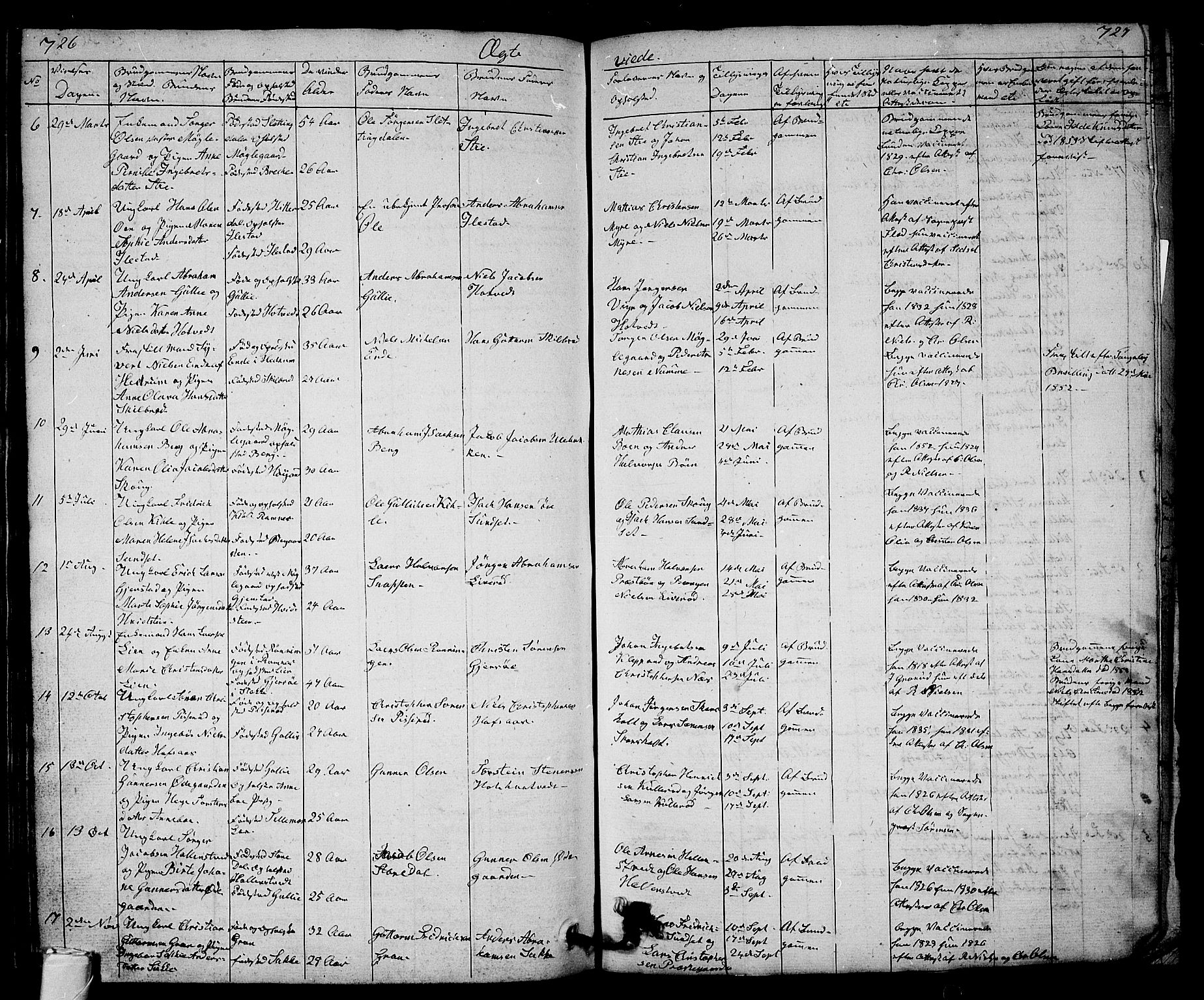 Andebu kirkebøker, SAKO/A-336/G/Ga/L0003: Parish register (copy) no. I 3, 1832-1867, p. 726-727